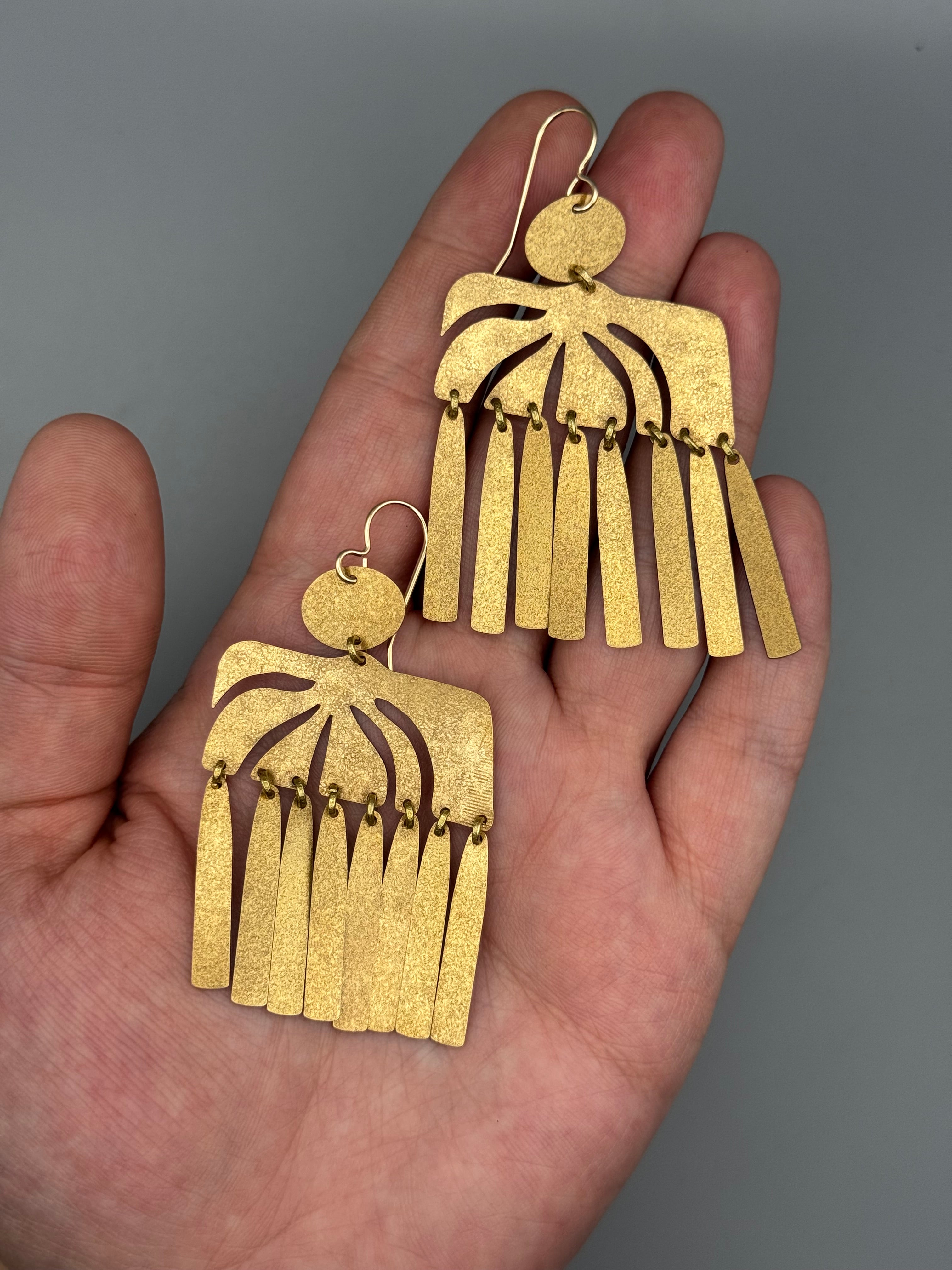 •TROPICAL STORM• gold dangle earrings