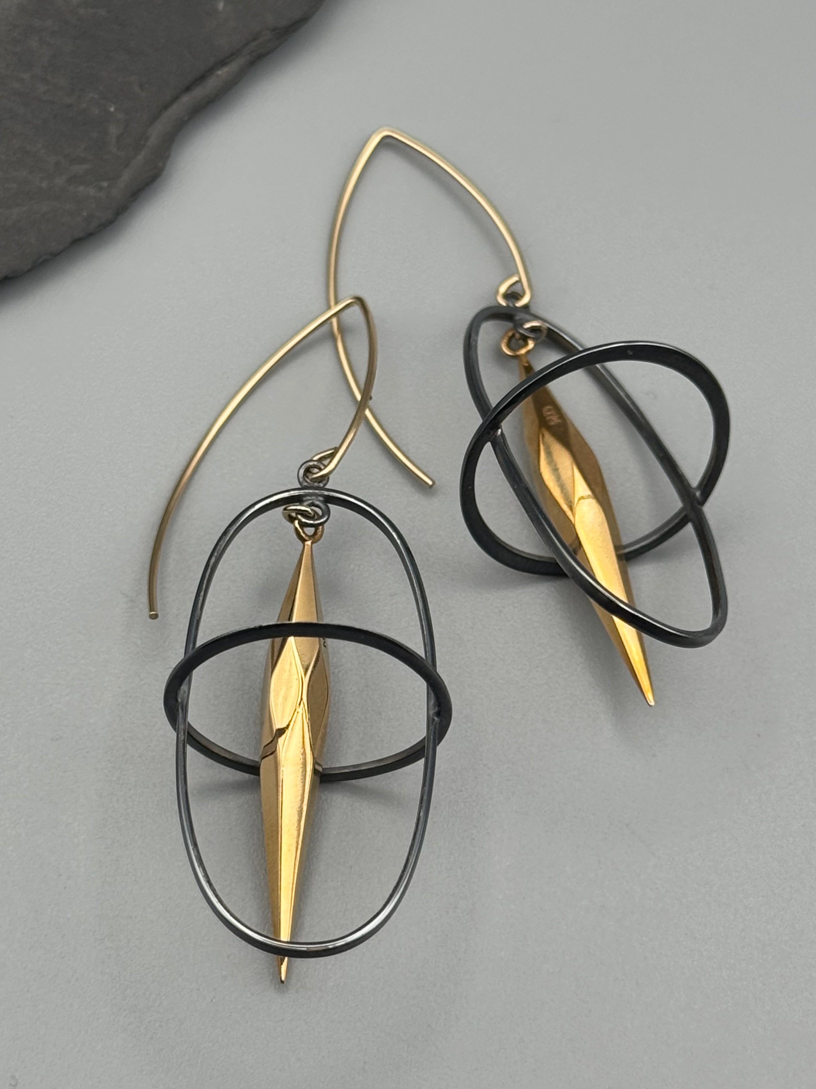 •LEVITATION• mixed metal dangle earrings