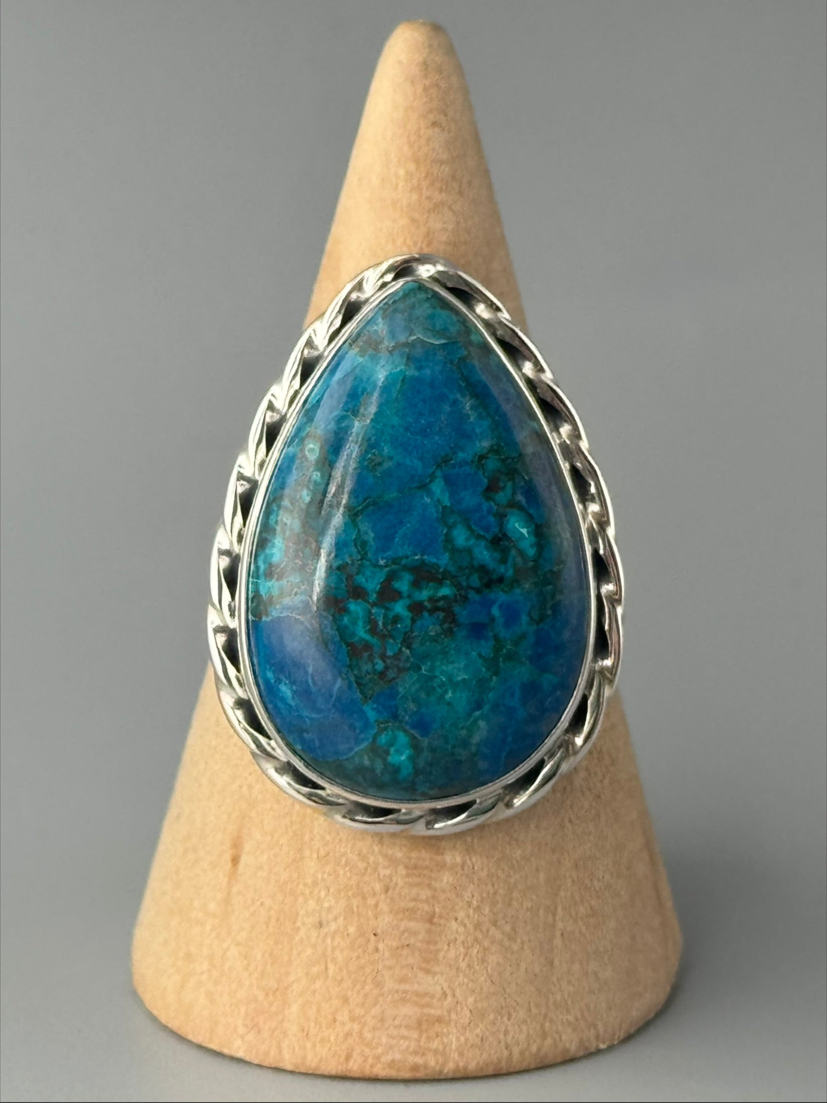 •SHATTUCKITE - TWINE TEAR• sterling silver ring (size 10)