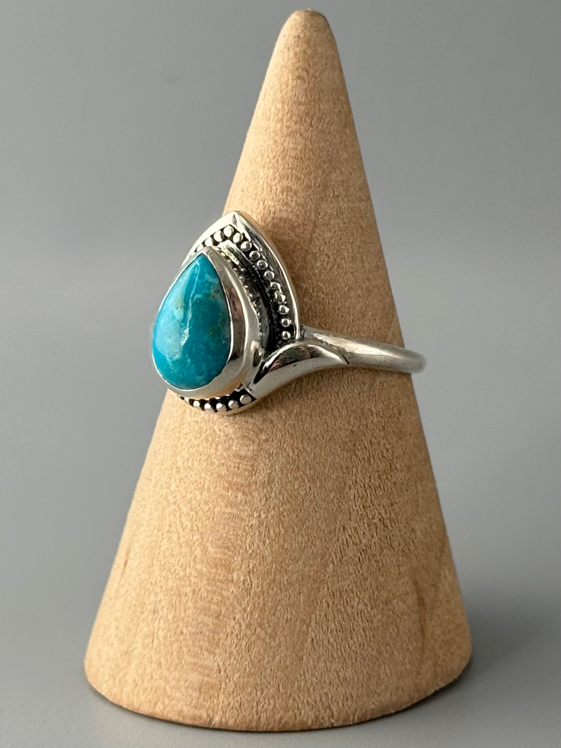 •MEXICAN TURQUOISE - SHIELD• sterling silver ring (various sizes)