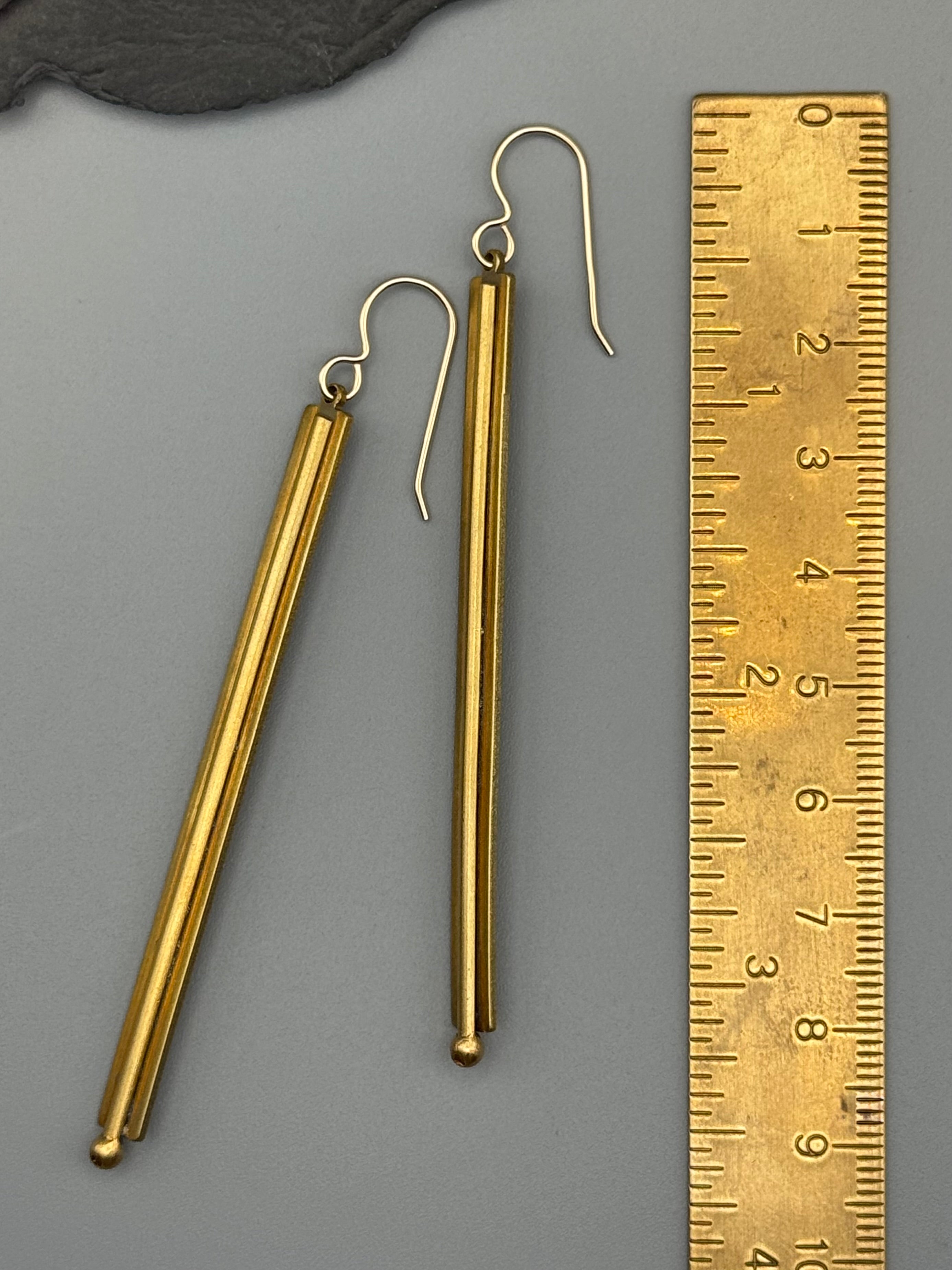 •SLAT• gold dangle earrings
