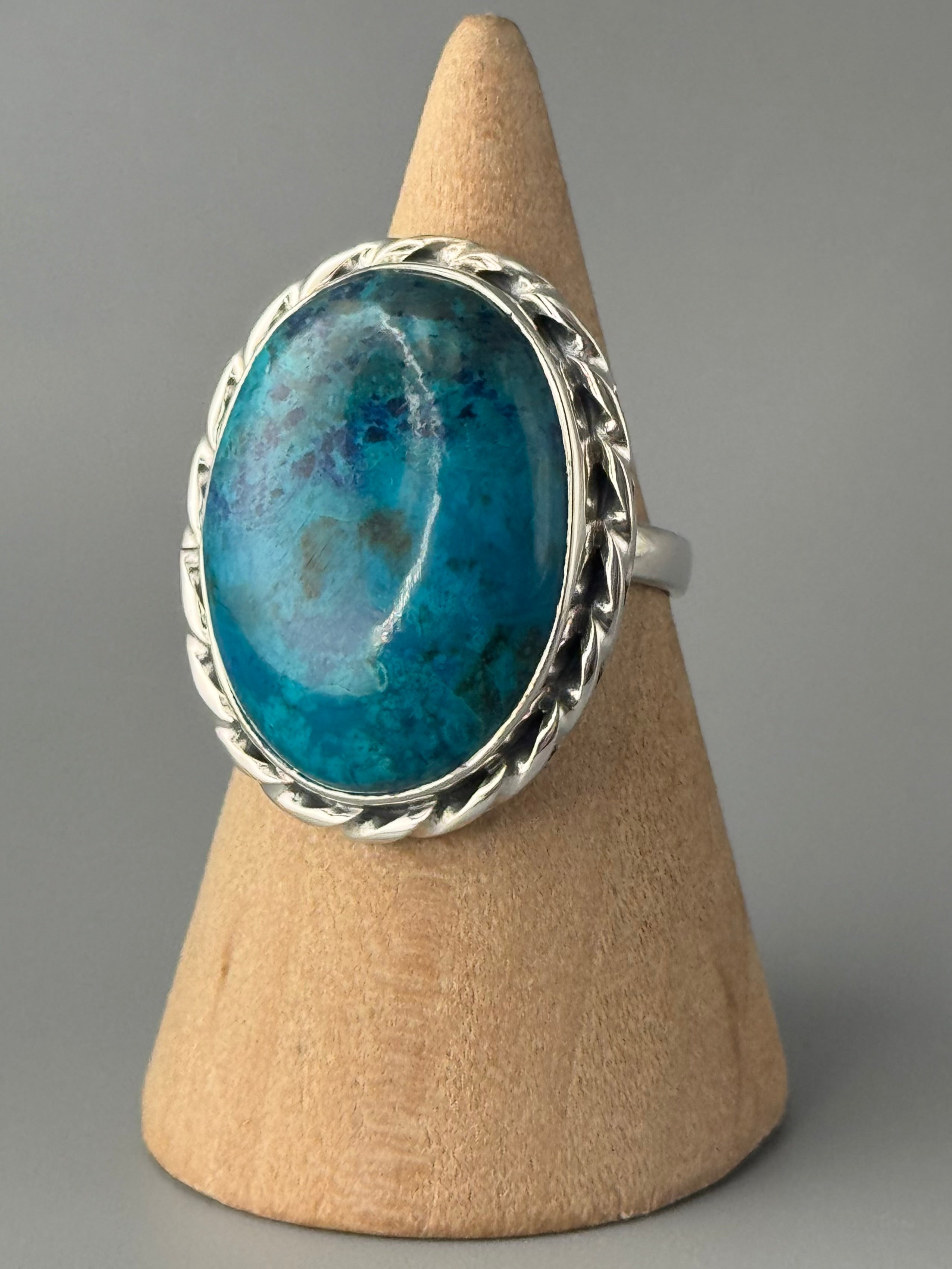 •SHATTUCKITE - TWINE OVAL• sterling silver ring (size 7)