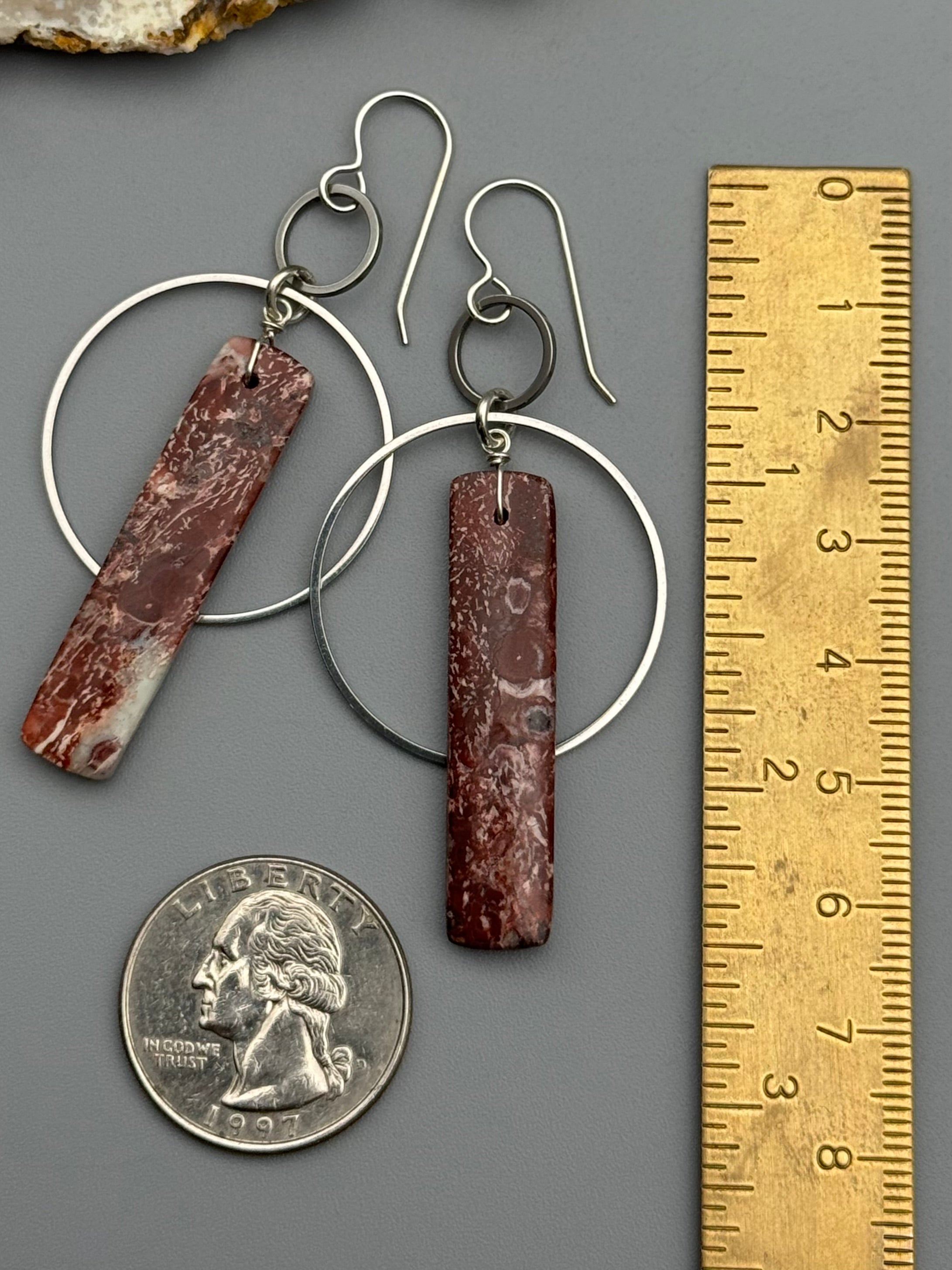 •EQUA-ORBIT• jasper tower + silver earrings