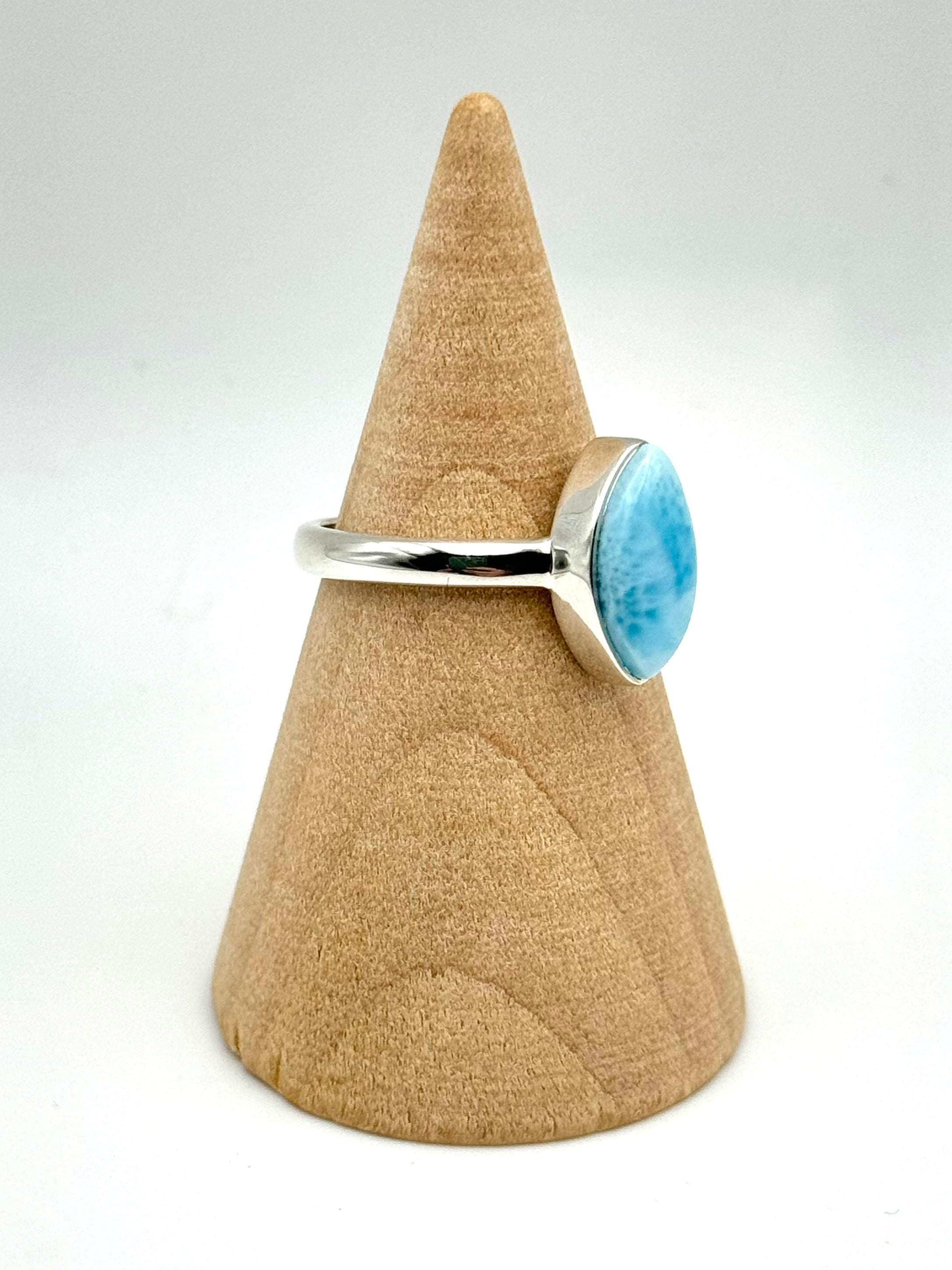 •LARIMAR - MEDIUM EYE• silver ring (size 7.25)