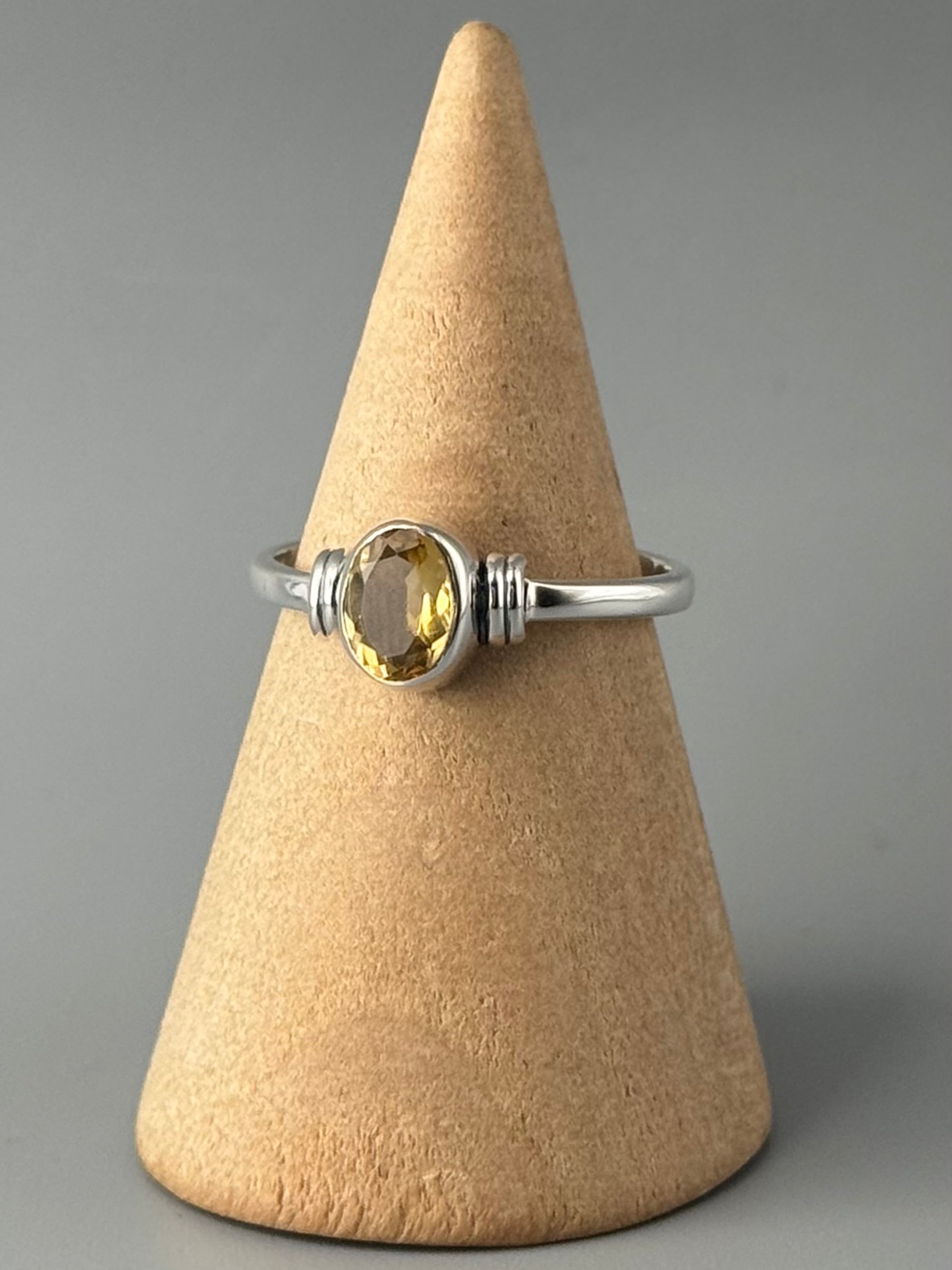 •CITRINE - FLANKED• sterling silver ring (various sizes)
