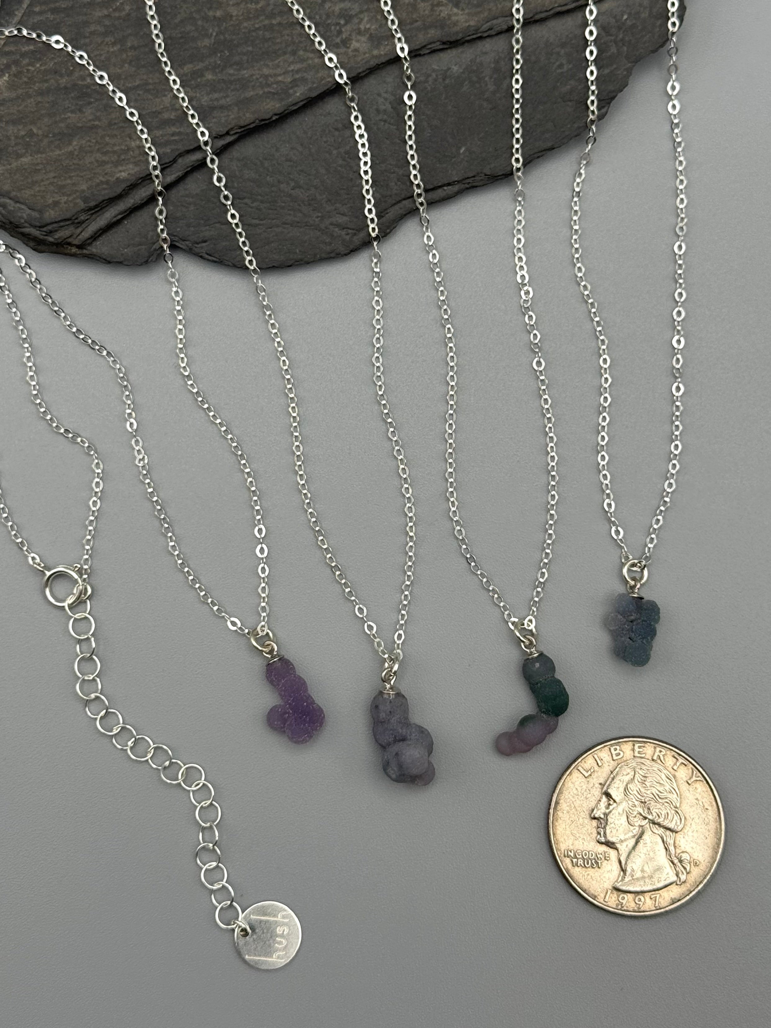 •STRAY• botryoidal chalcedony lil' blob + silver necklace (various lengths)