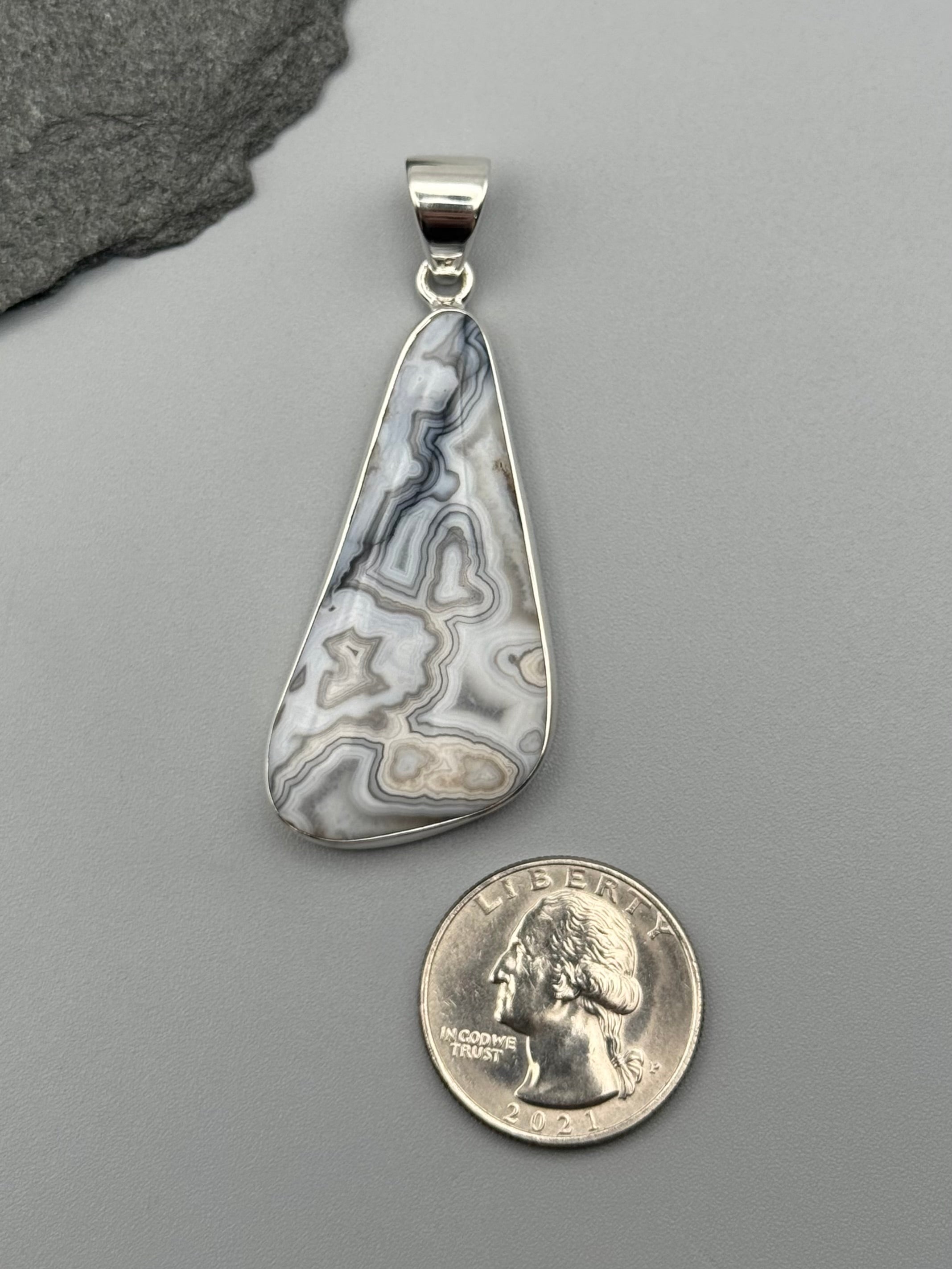 •BOTSWANA AGATE - FREEFORM• sterling silver pendant