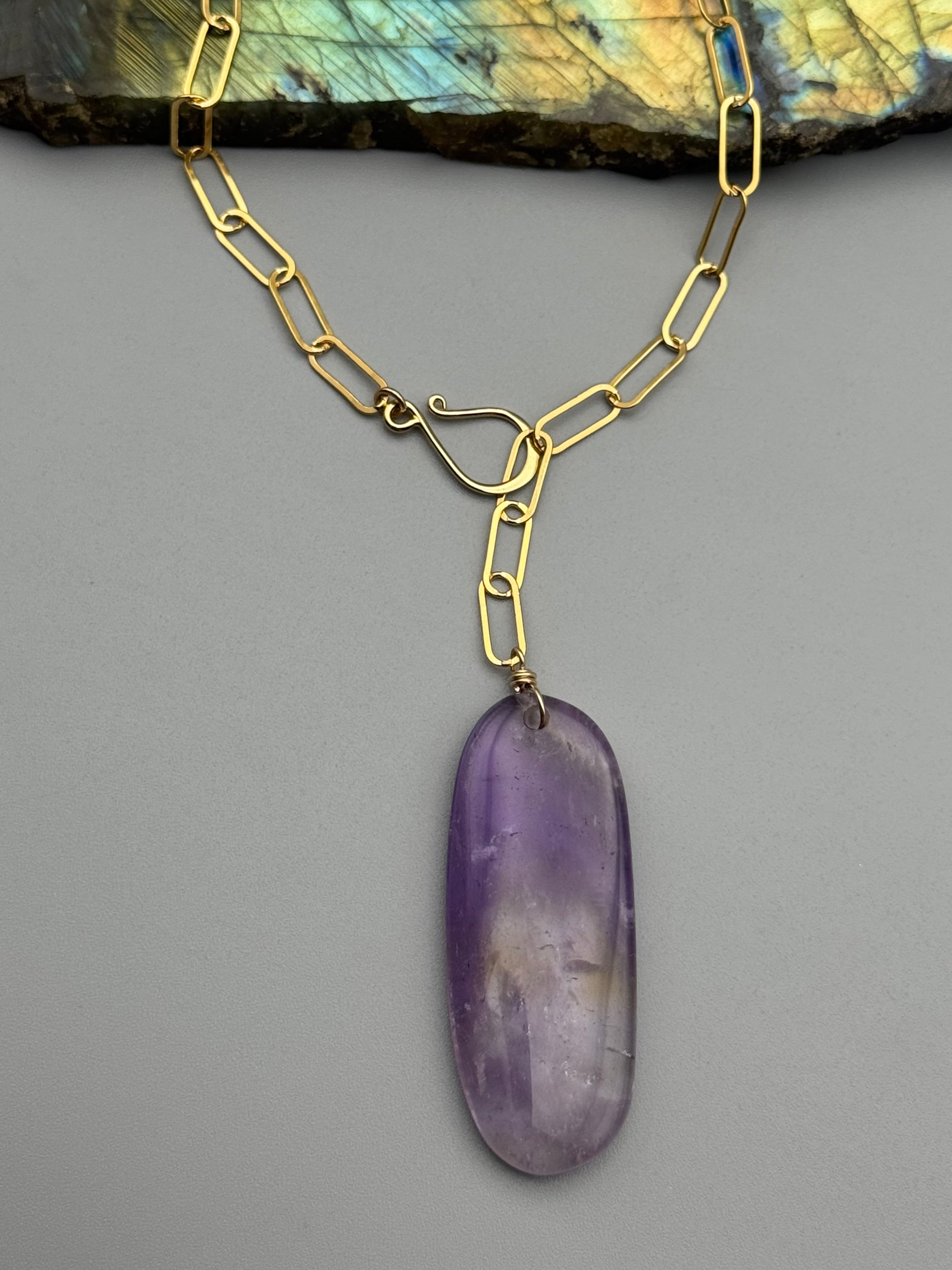 •LINKED• ametrine + gold necklace (ADJ to 19")