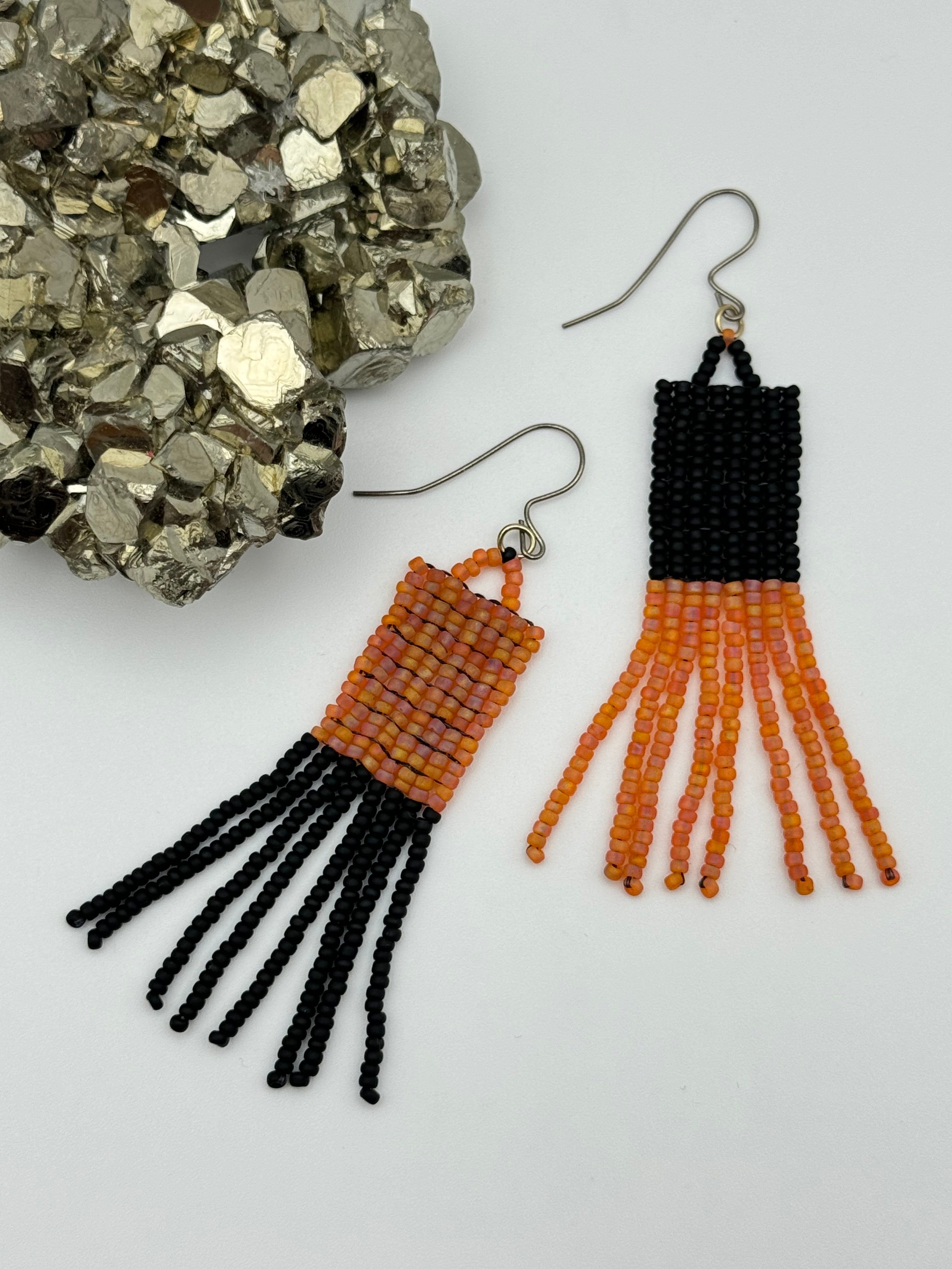 •HALLOWEEN• hand-beaded earrings