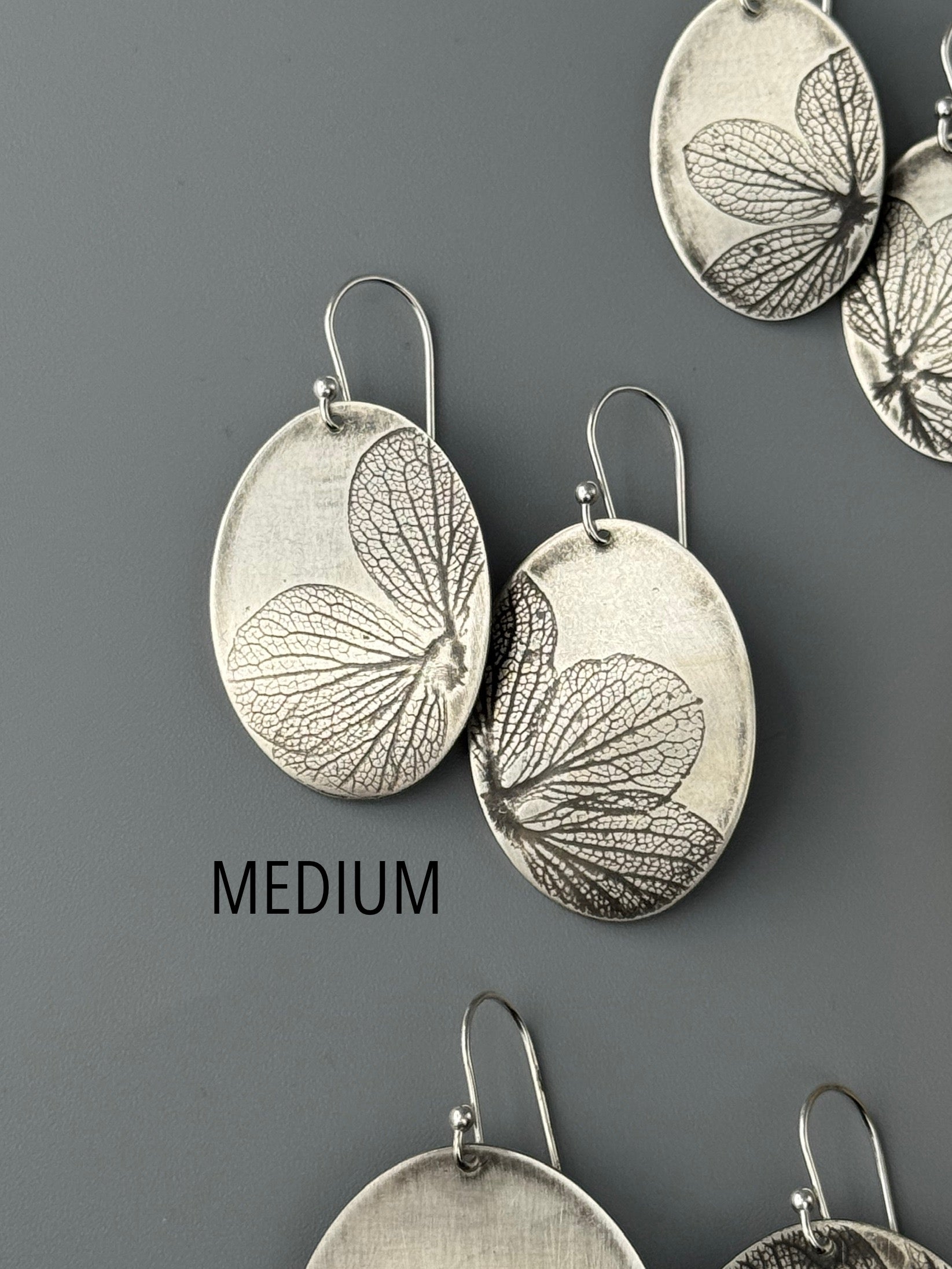 •HYDRANGEA OVOID• silver dangle earrings