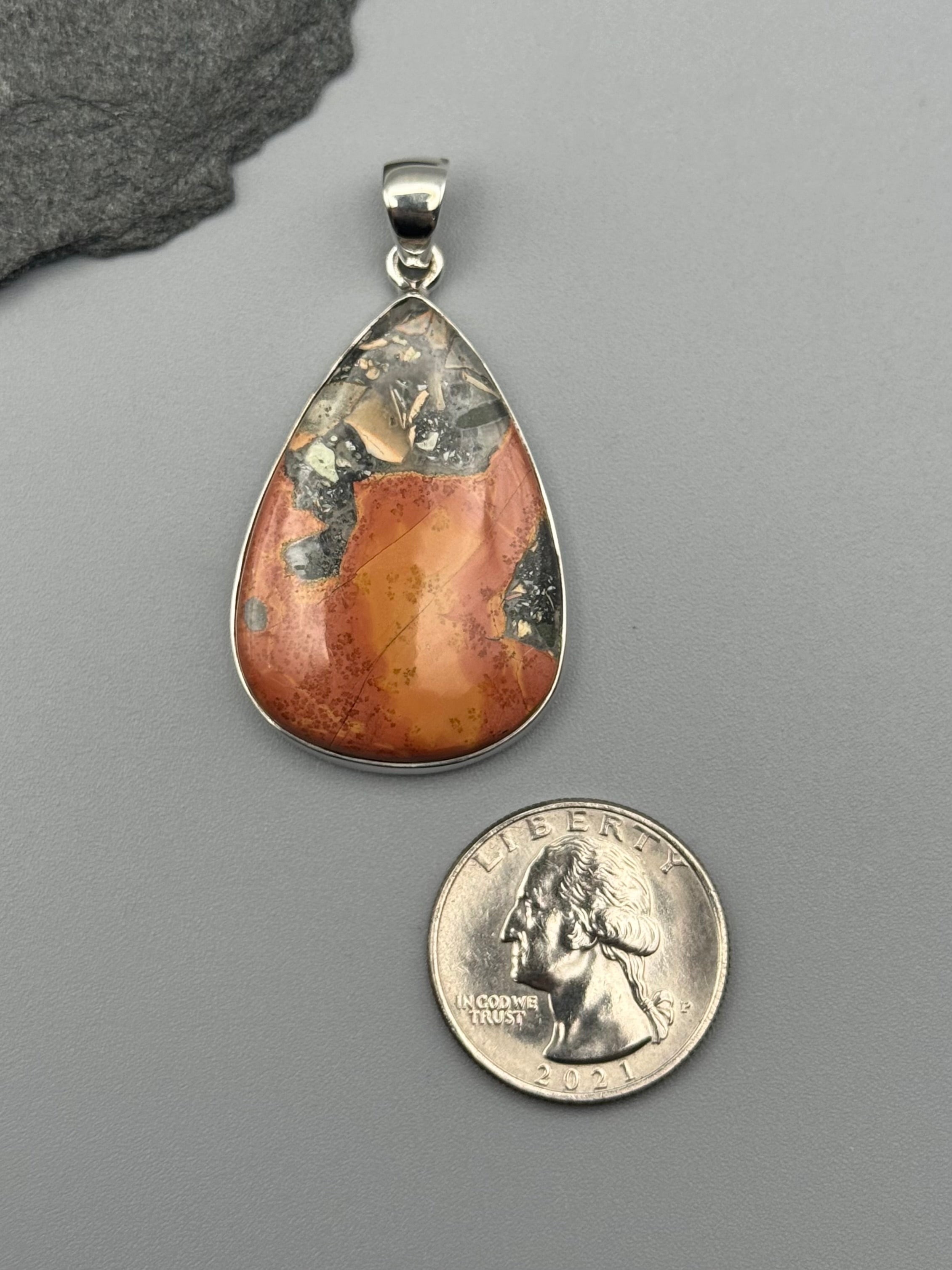 •MALIGANO JASPER - TEAR• sterling silver pendant