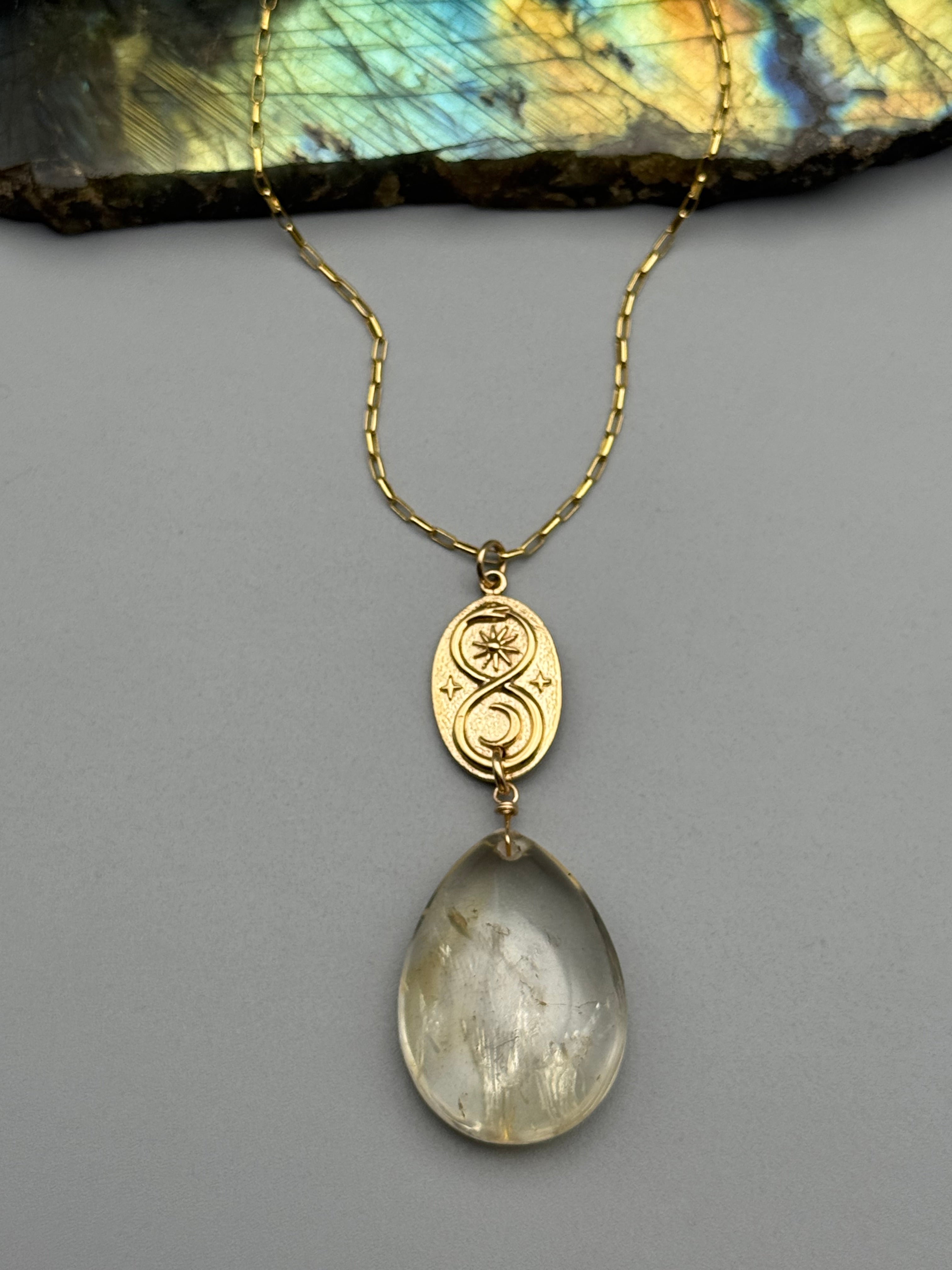 •NĀGA• citrine + gold necklace (18"-20" long)