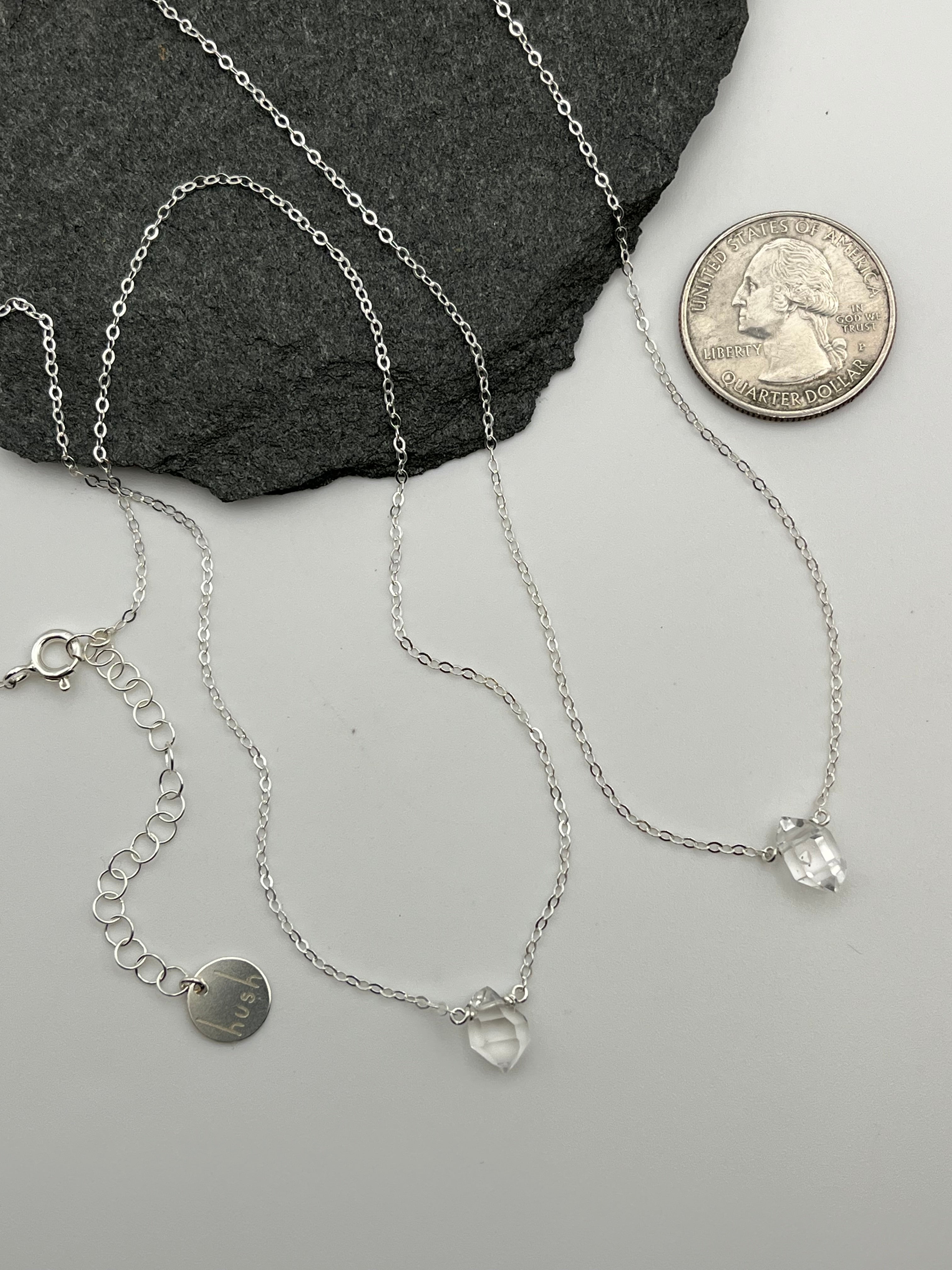 •STRAY• faceted herkimer + silver necklace