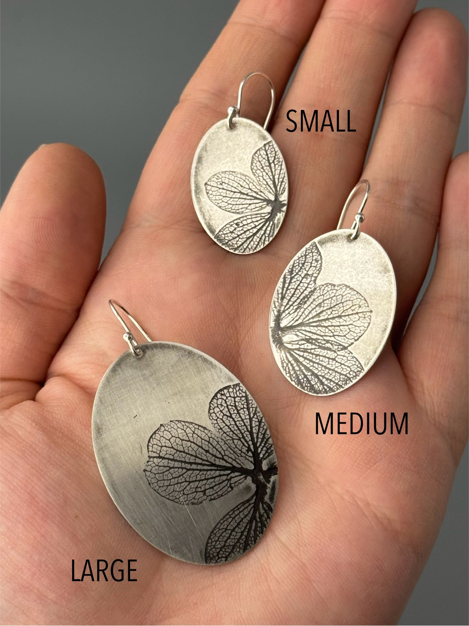 •HYDRANGEA OVOID• silver dangle earrings