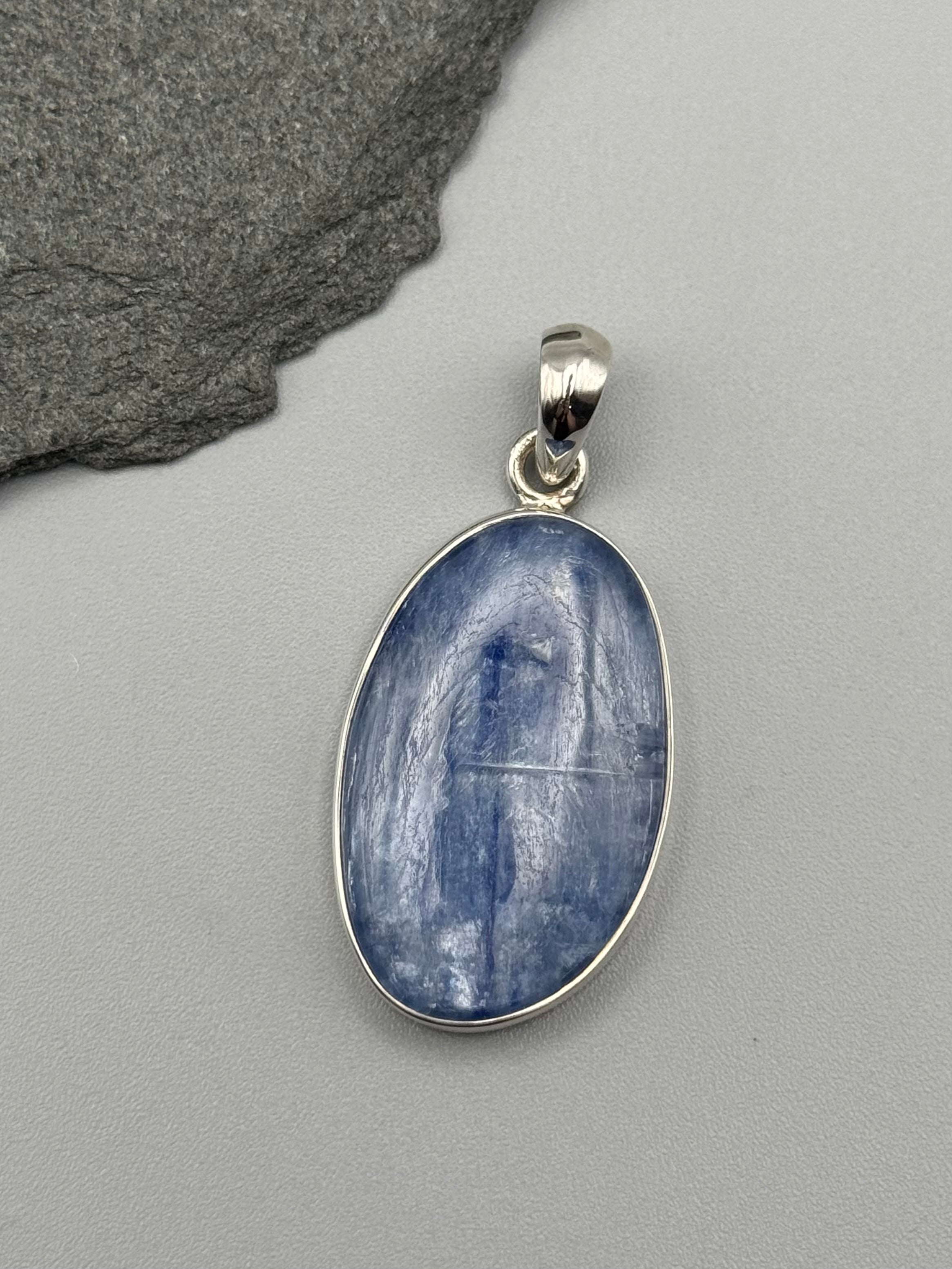 •KYANITE - MEDIUM OVAL• sterling silver pendant