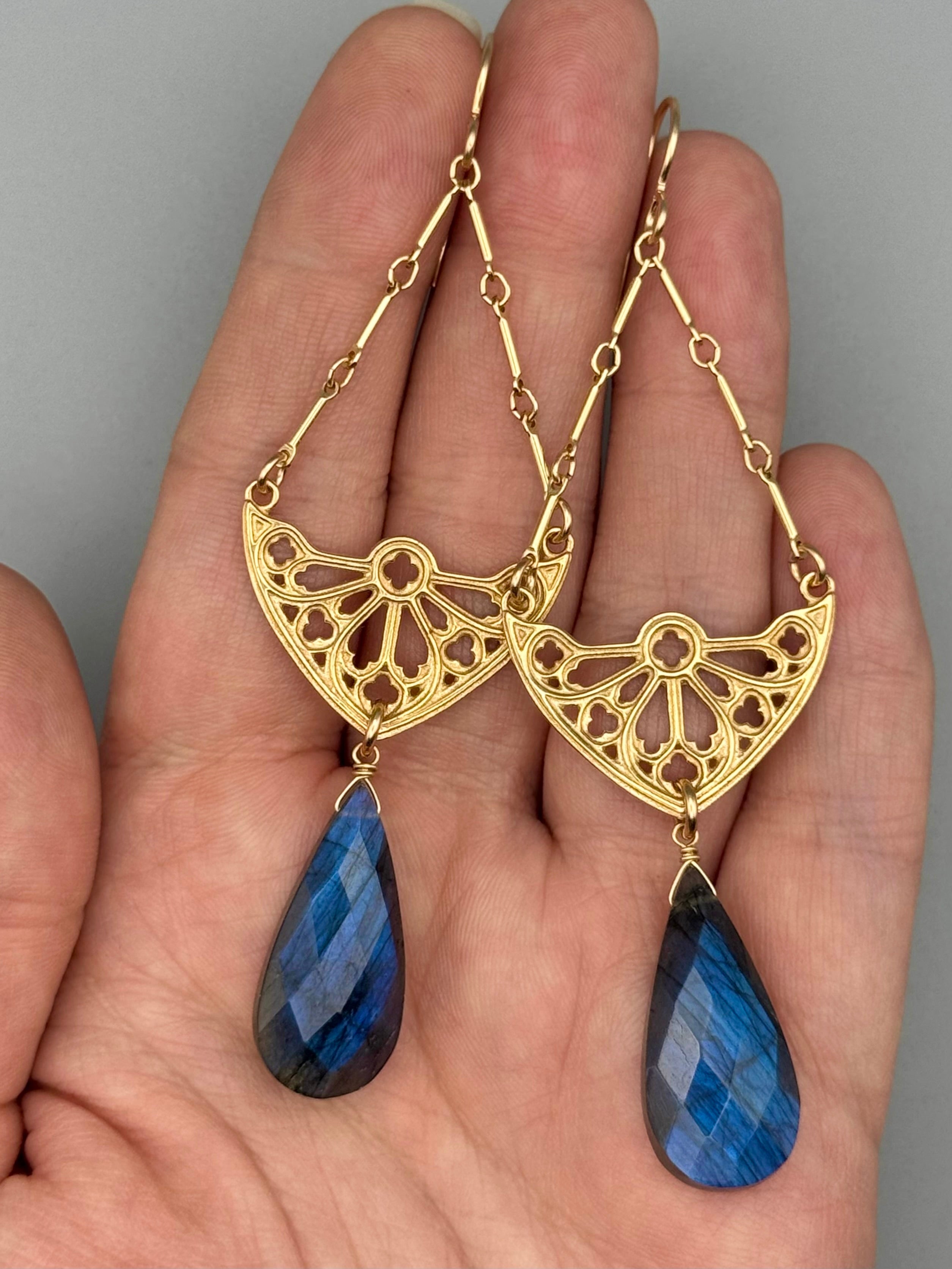 •SAGRADA• labradorite + gold earrings