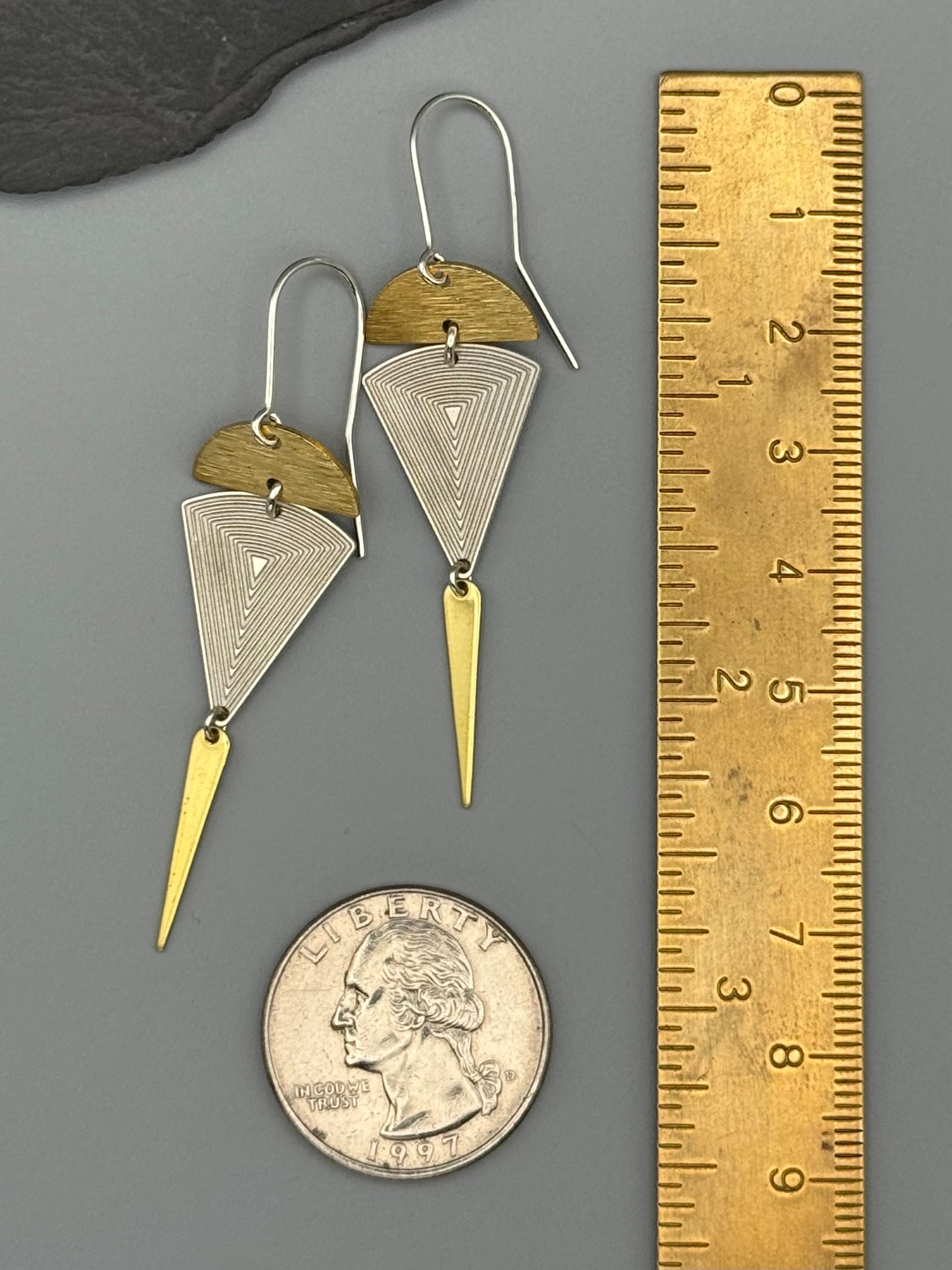 •SHAPE SHIFTER• mixed metal dangle earrings