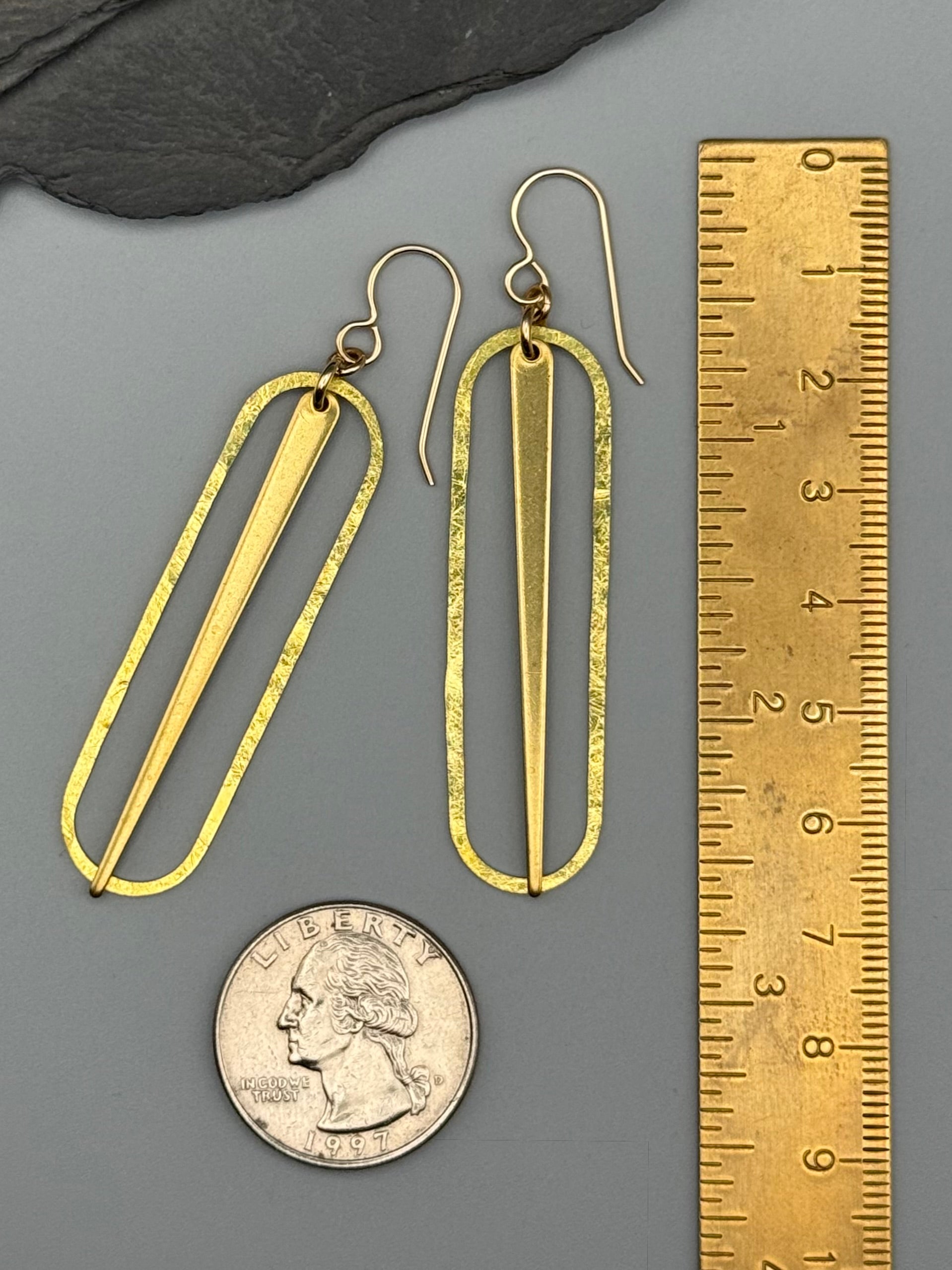 •PENDULUM• gold dangle earrings