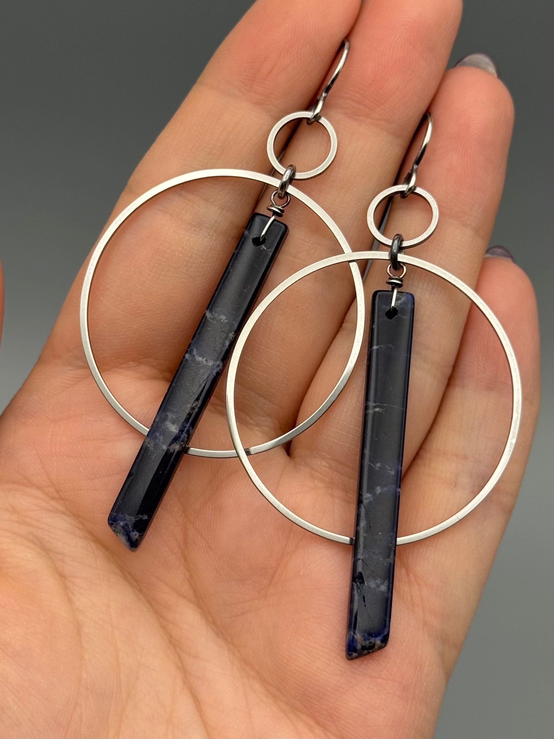 •EQUA LUNA• sodalite + silver earrings