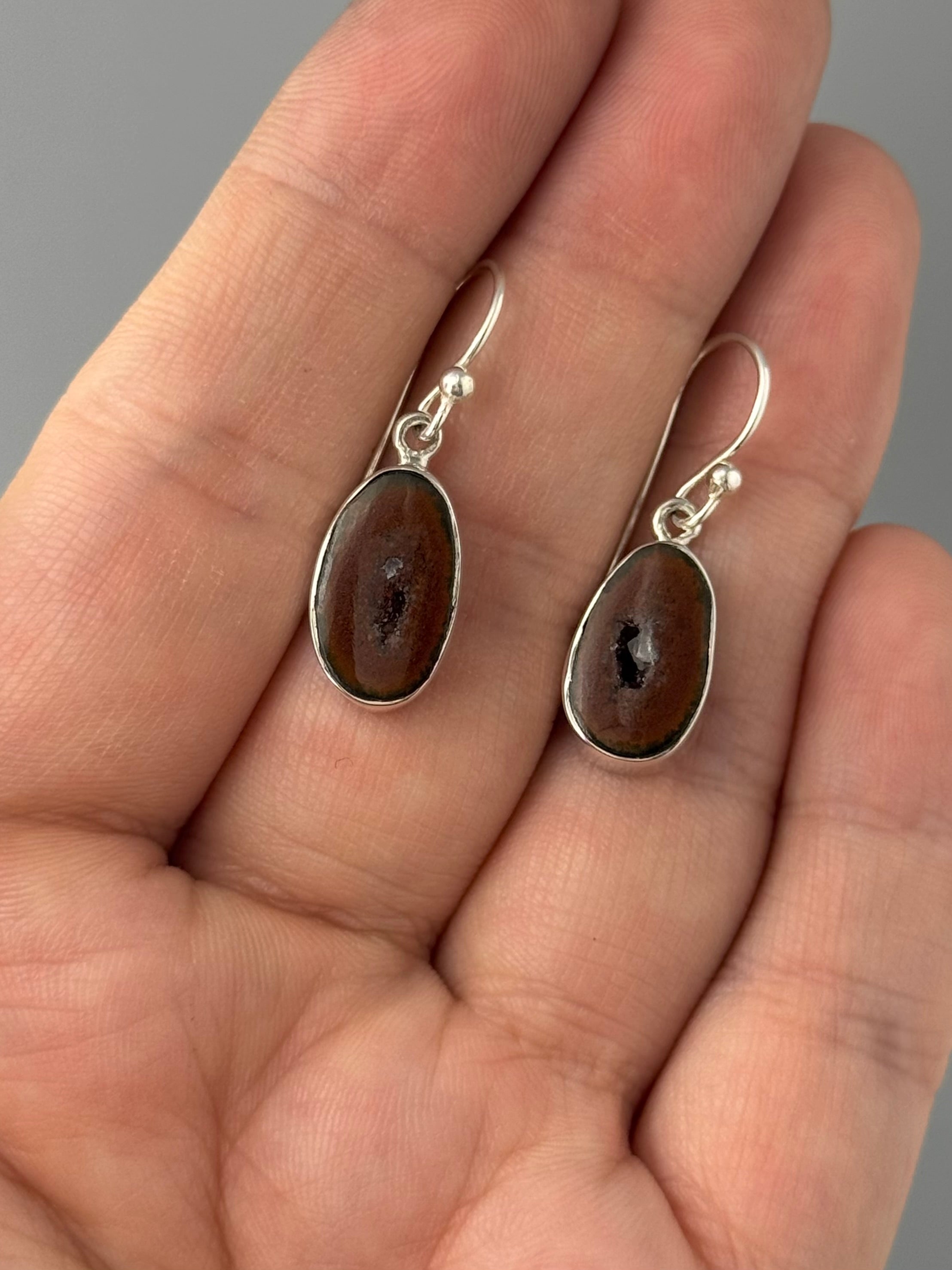 •COCONUT DRUZY• silver dangle earrings