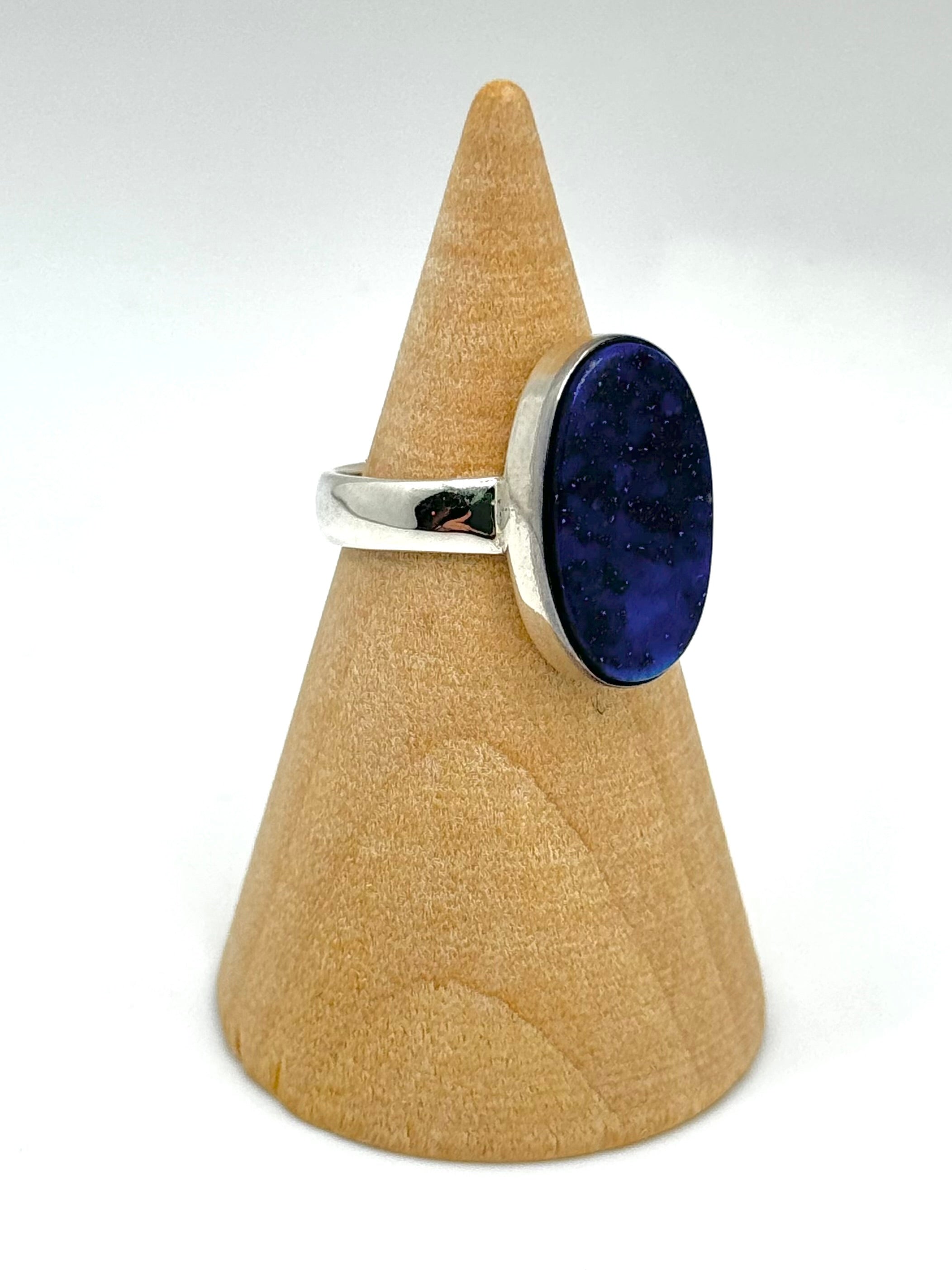 •LAPIS - LARGE OVAL• silver ring (size 6)