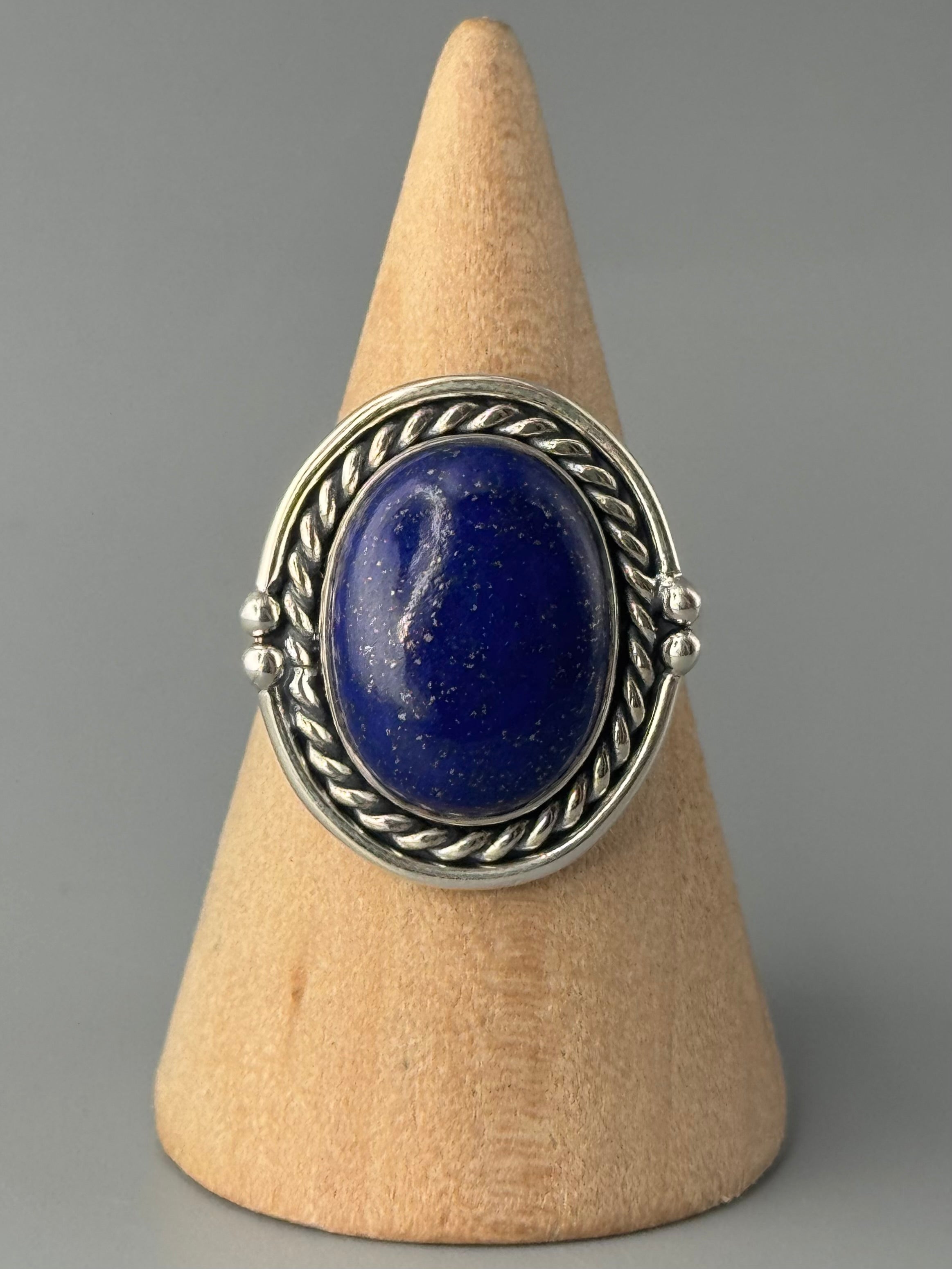 •LAPIS LAZULI - NAUTICAL• sterling silver ring (size 8.75)