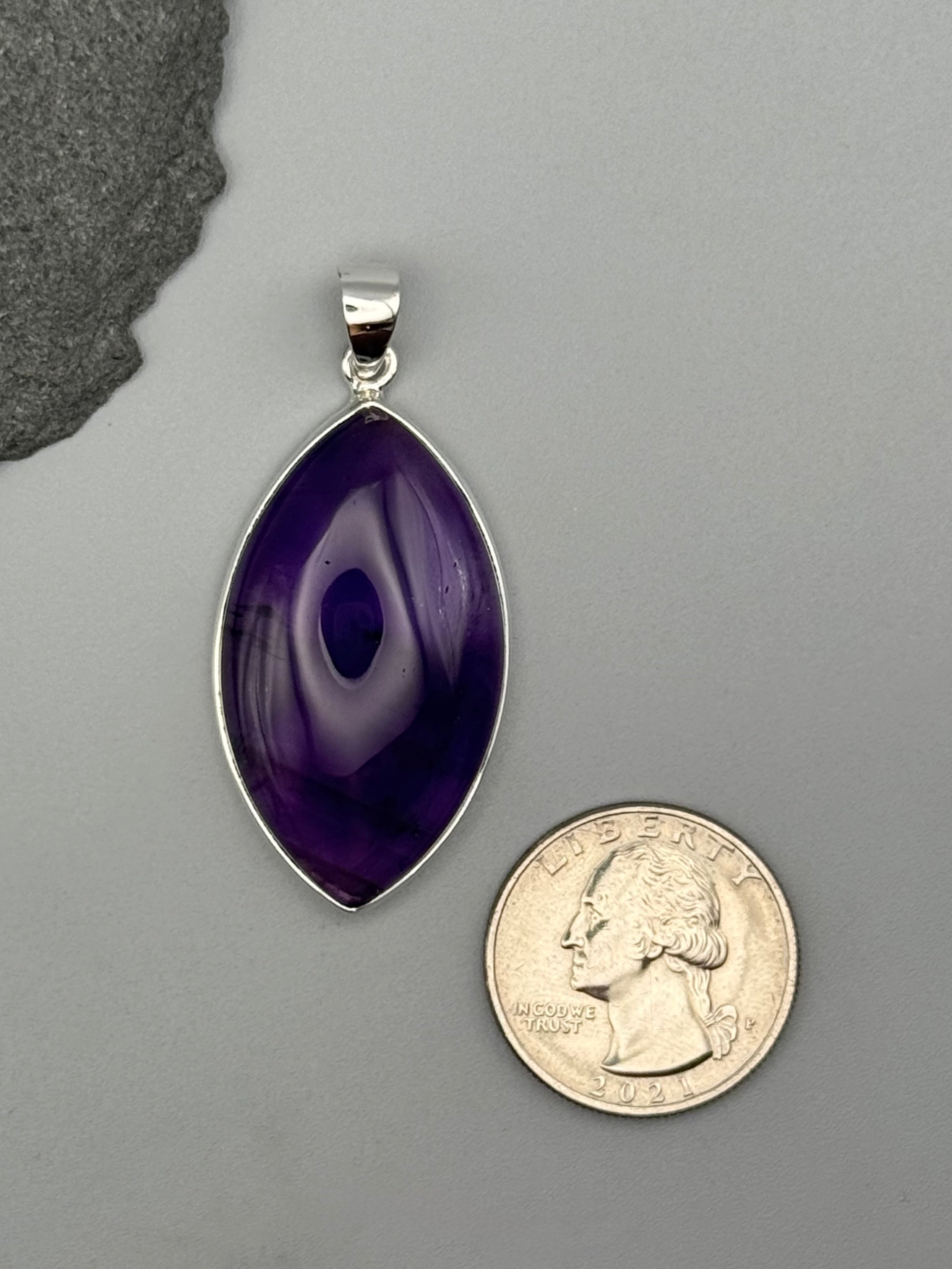 •AMETHYST - MARQUISE• sterling silver pendant