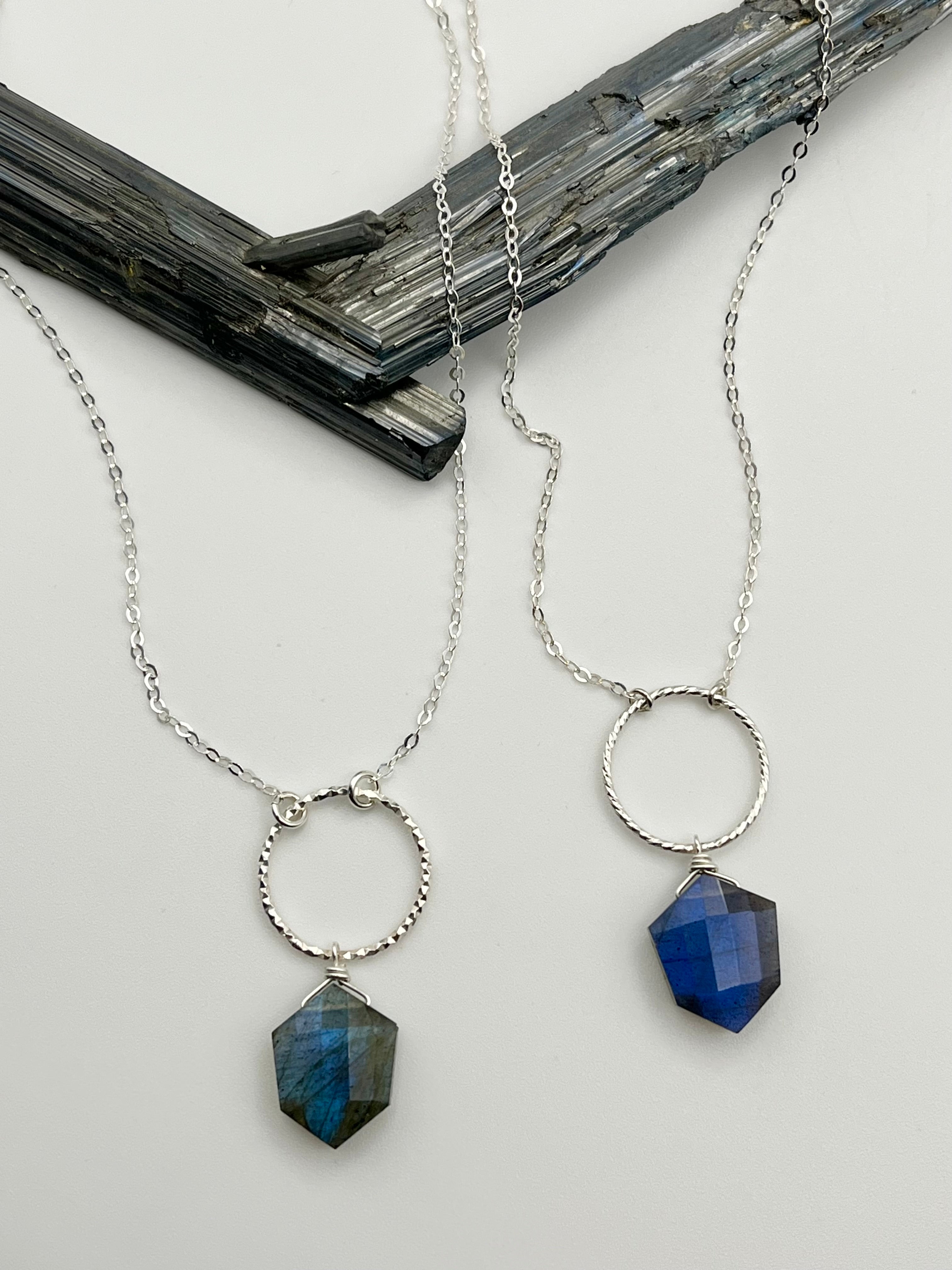 •LUNA• labradorite + silver necklace (various lengths)