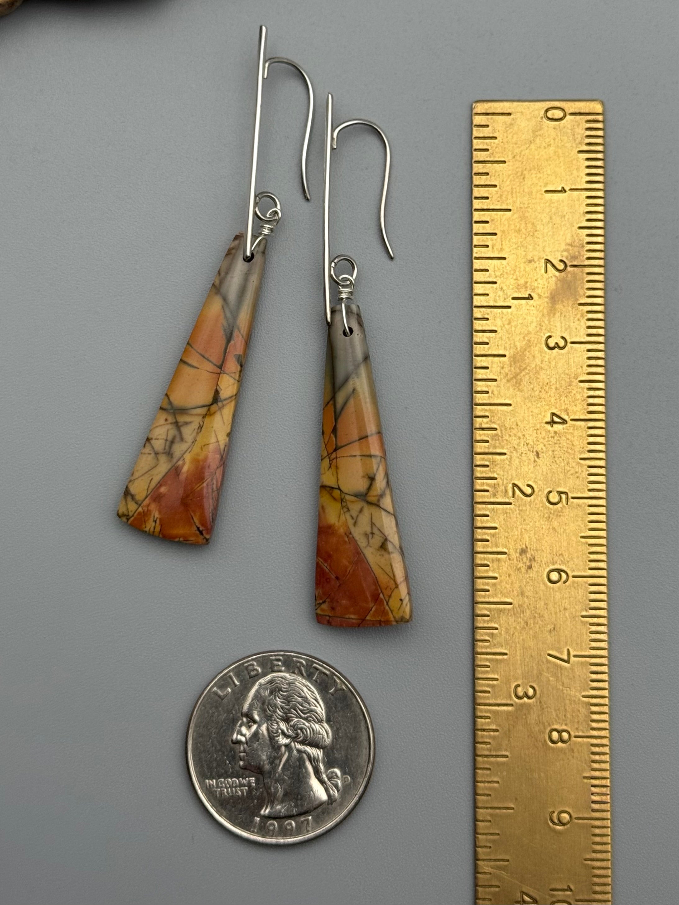 •STICKS & STONES• red creek jasper + silver earrings