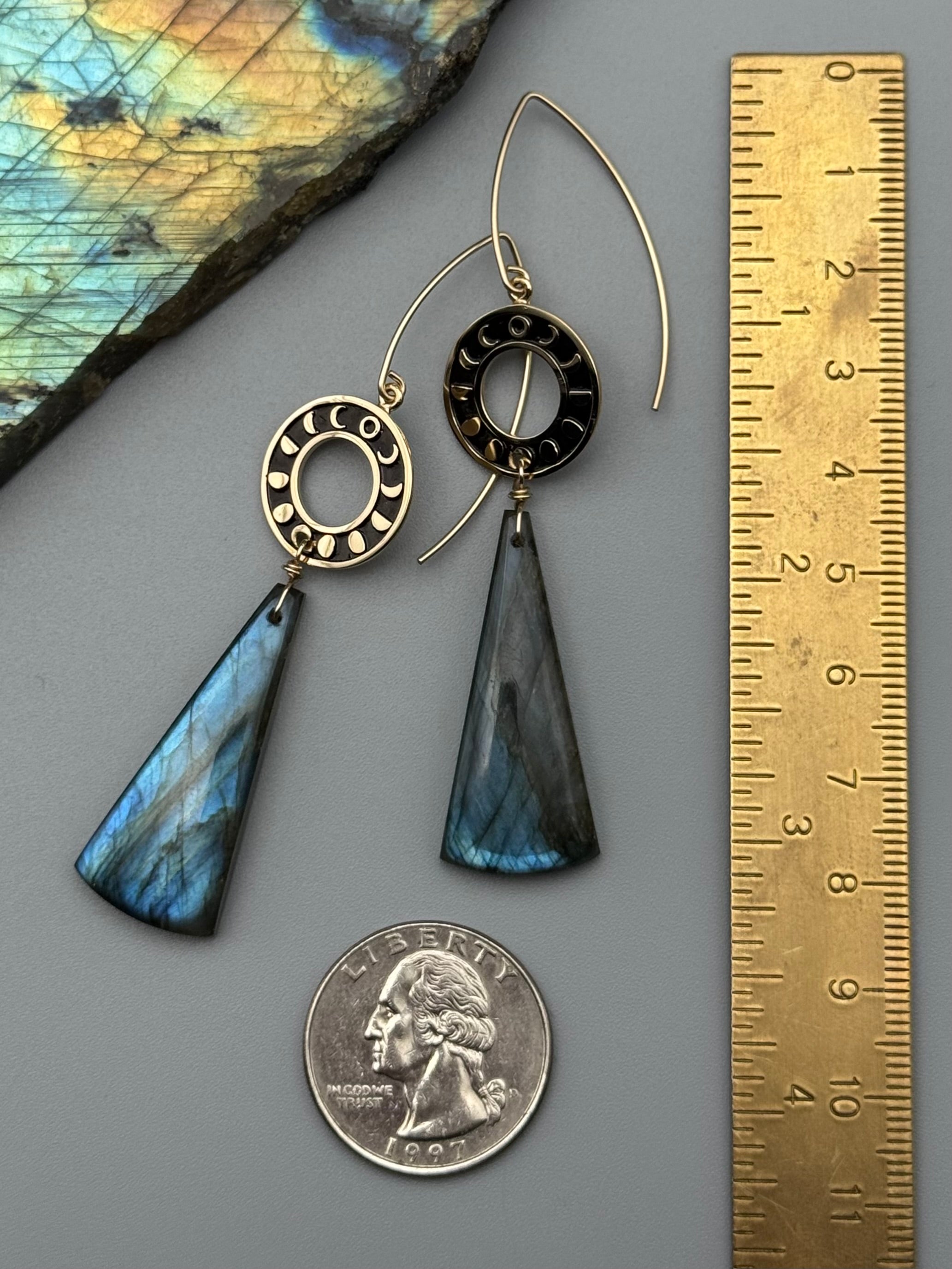 •ORBITAL• labradorite + gold earrings