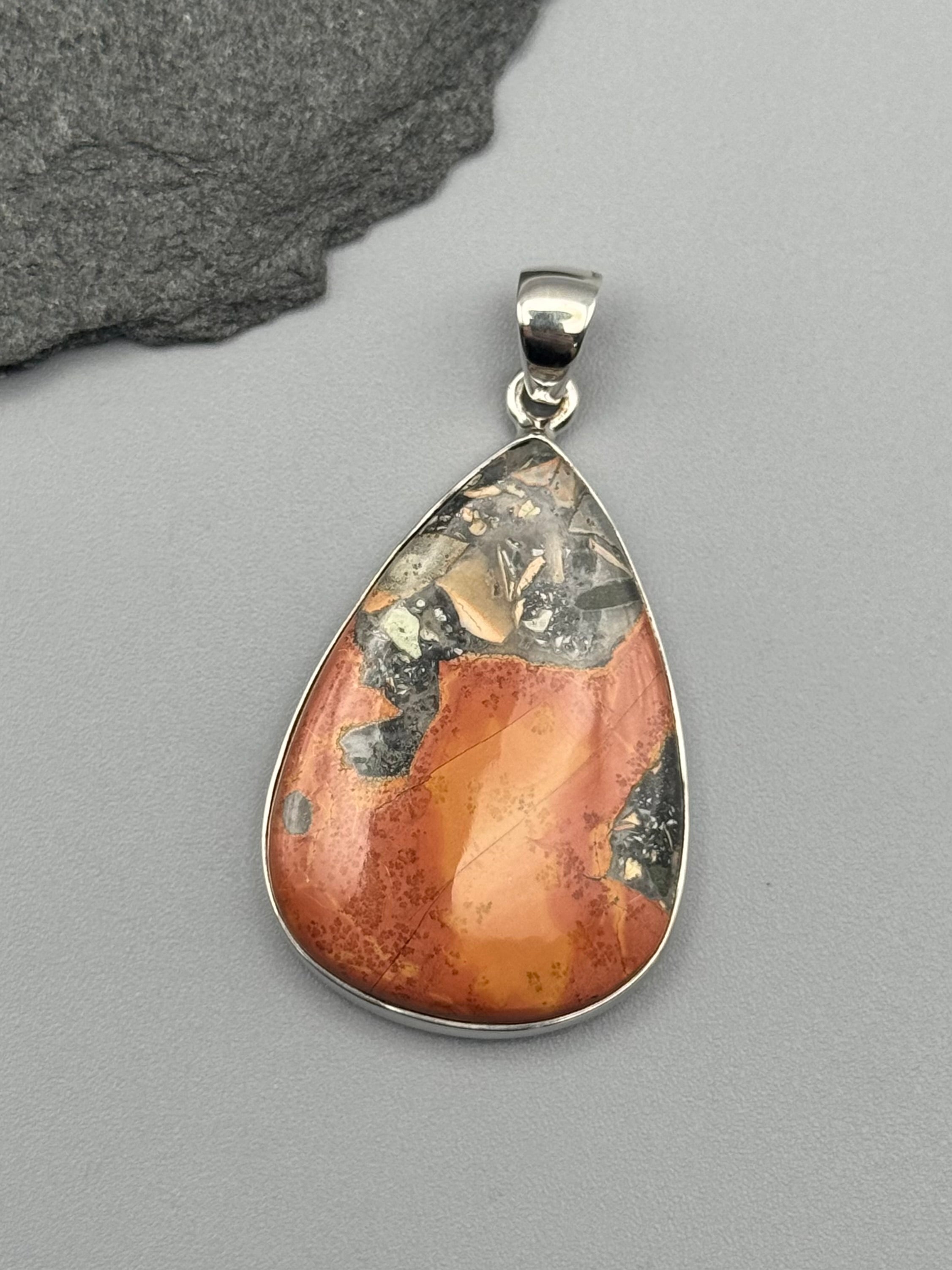 •MALIGANO JASPER - TEAR• sterling silver pendant
