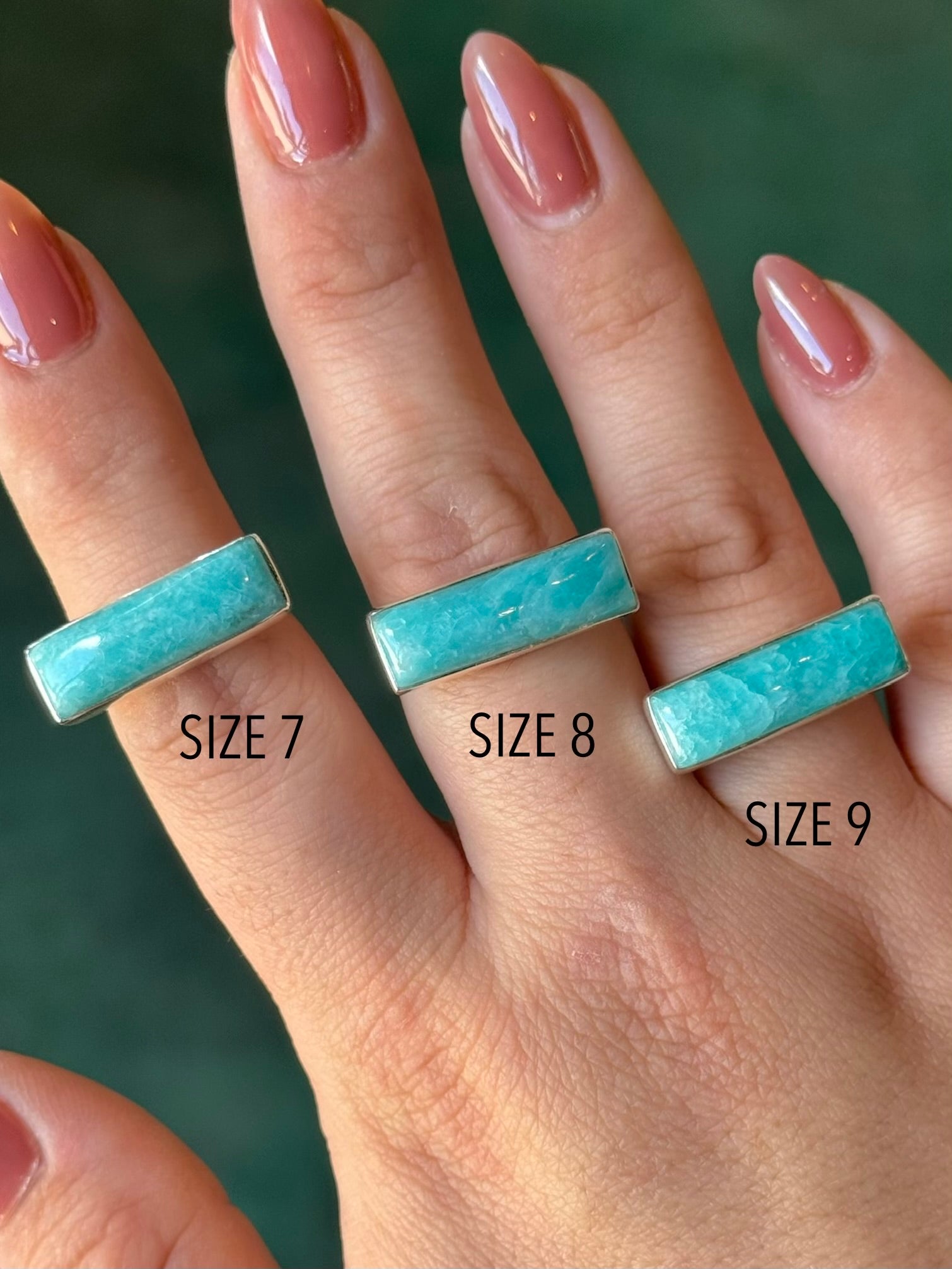 •AMAZONITE - BAR• sterling silver ring (various sizes)