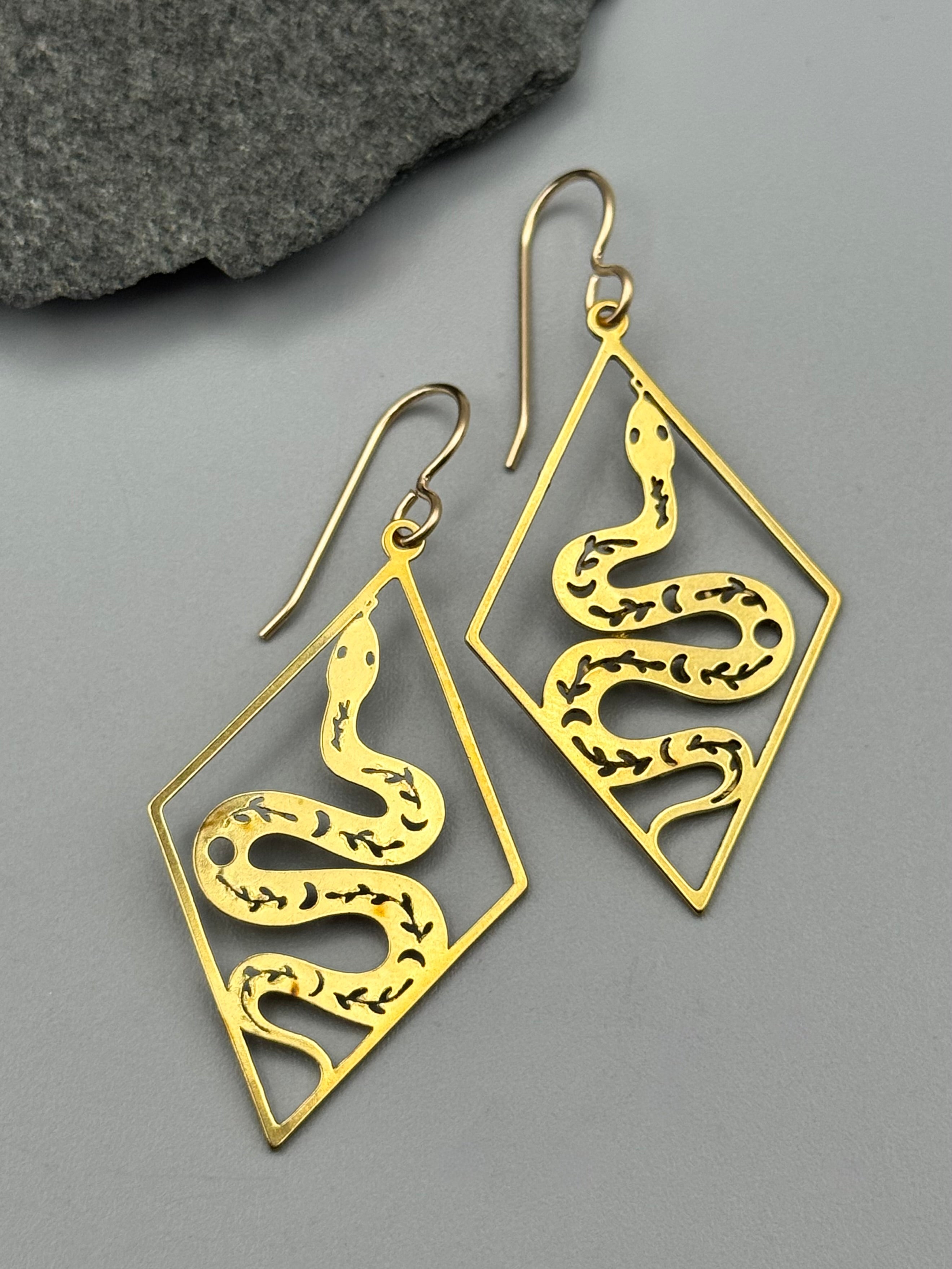 •NĀGA HEALER• gold dangle earrings