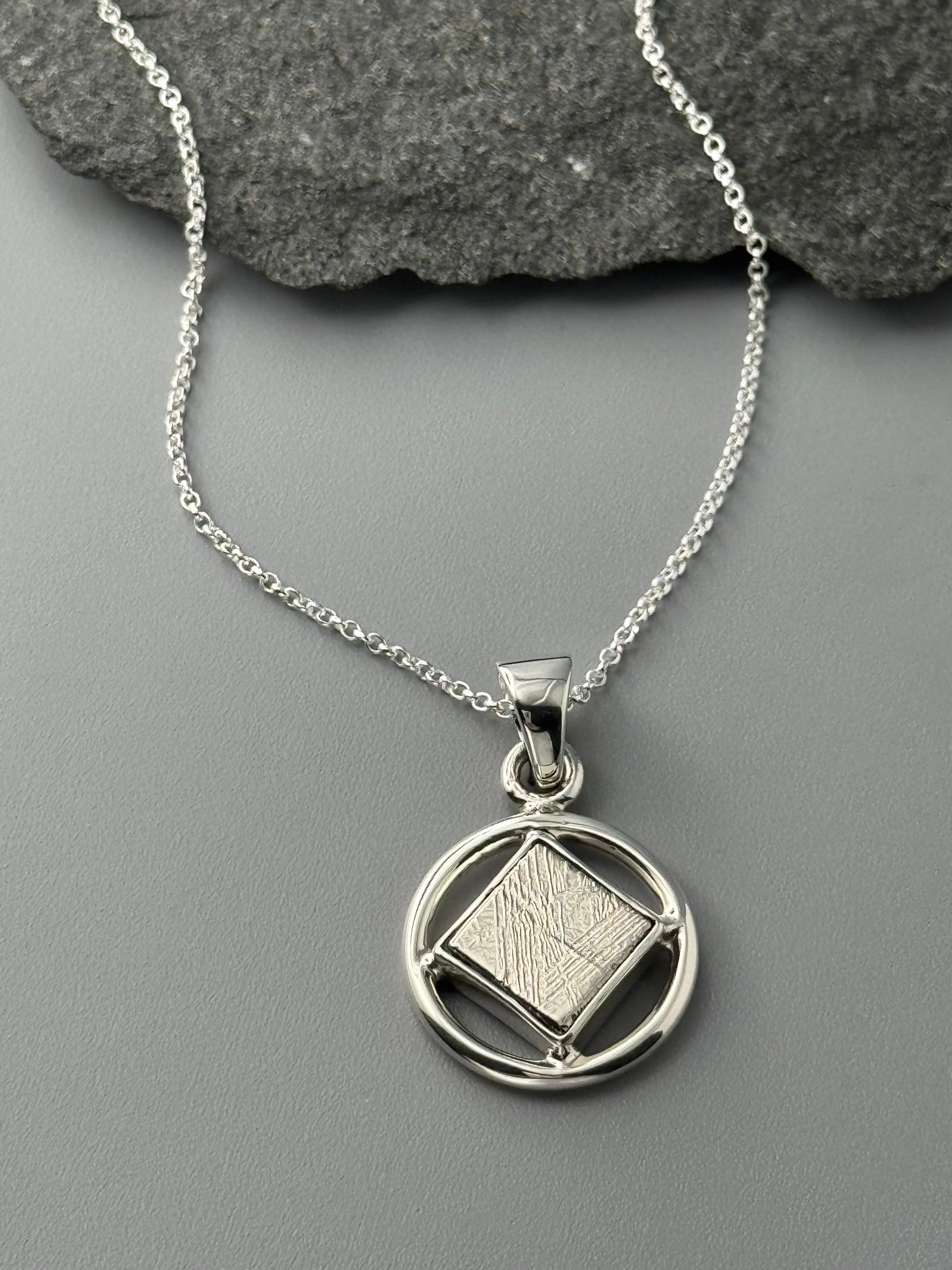 •METEORITE - COMPASS• sterling silver necklace (18" long)