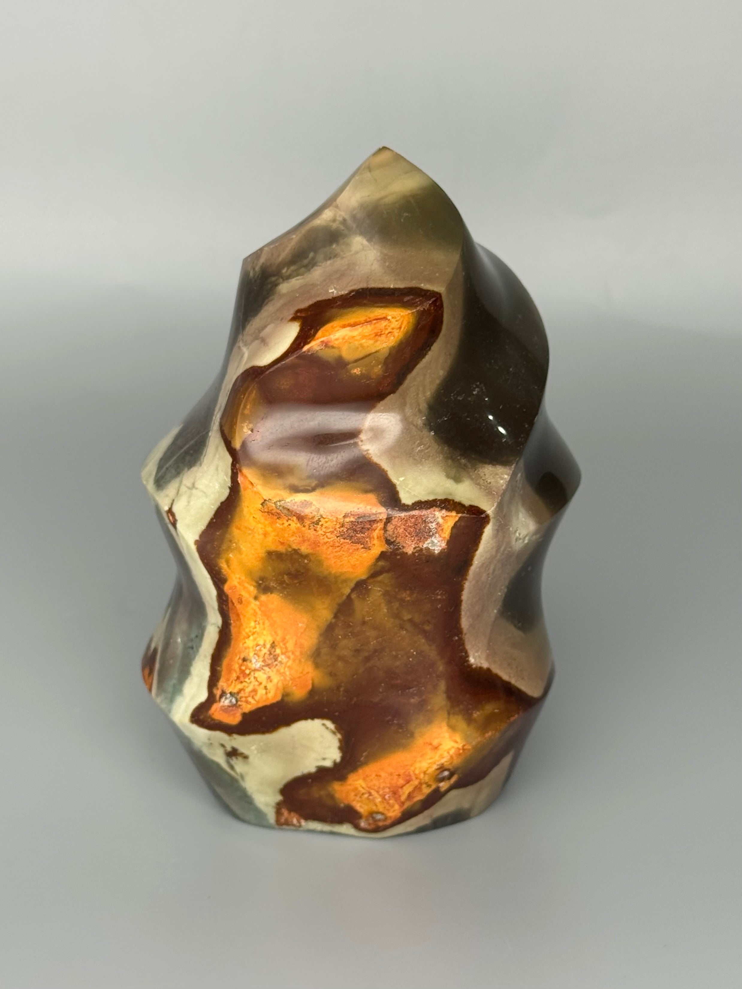 •POLYCHROME JASPER• carved flame