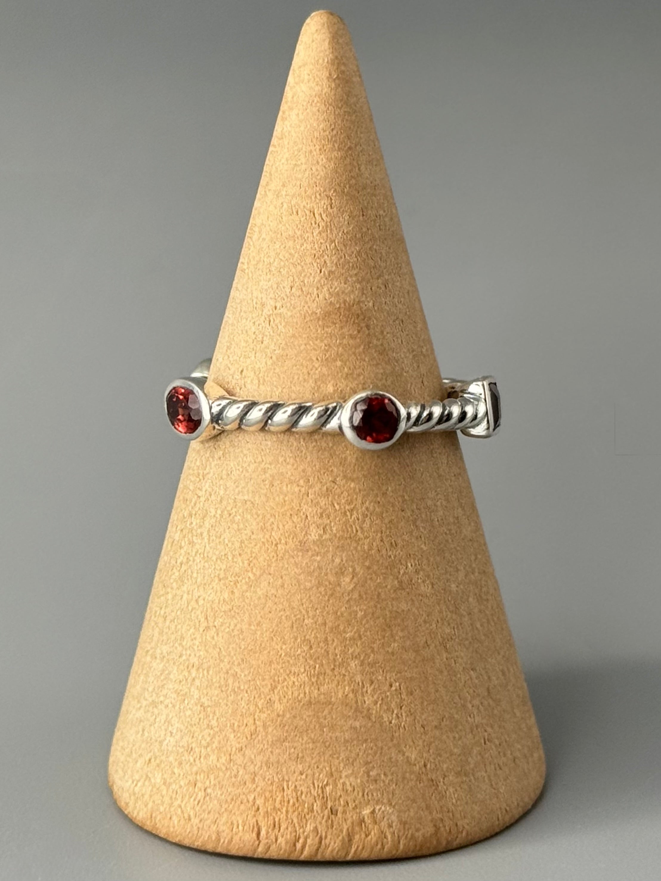 •GARNET - FAIRY RING• sterling silver ring (various sizes)