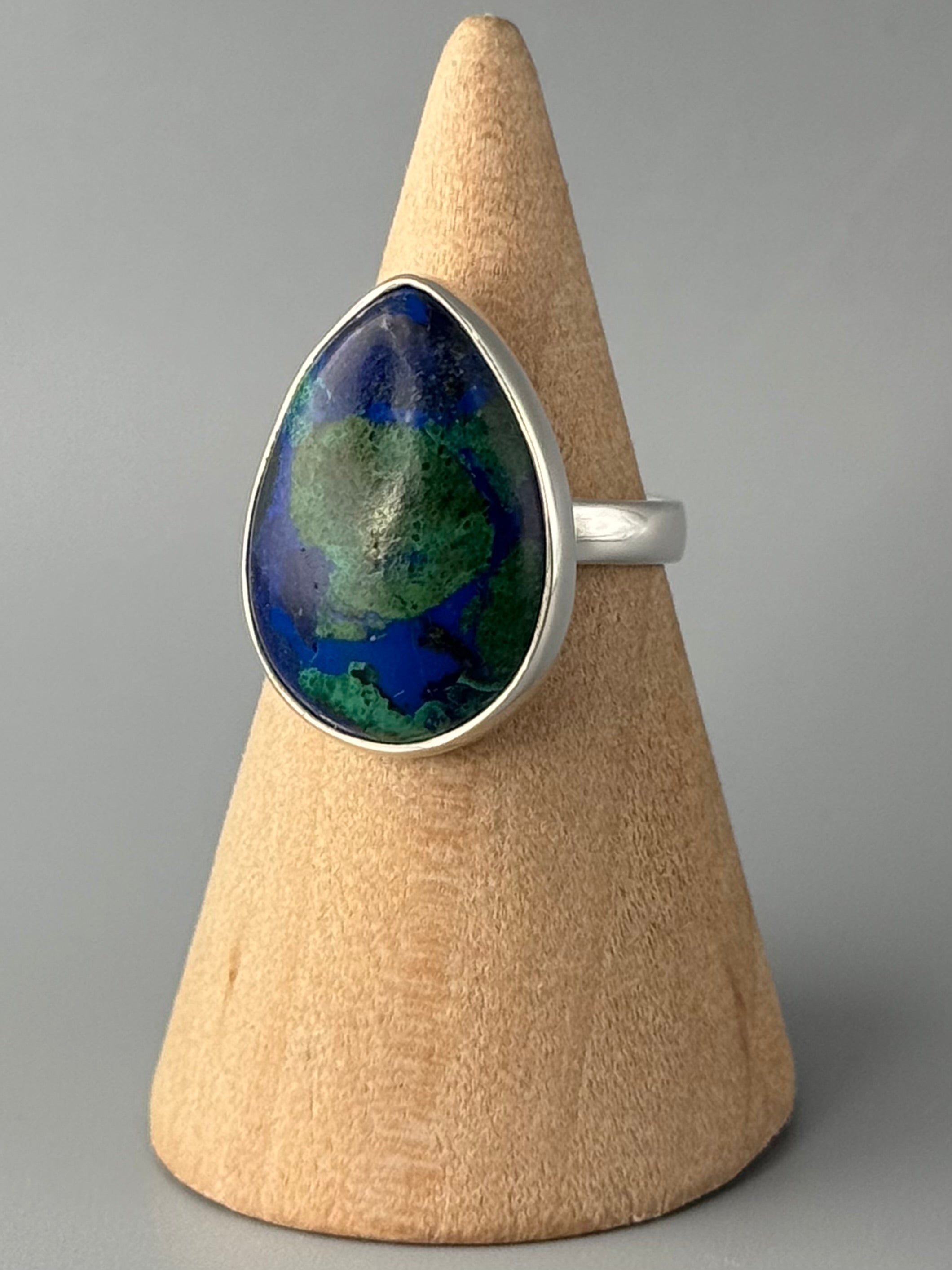 •AZURITE MALACHITE - TEAR• sterling silver ring (size 6)
