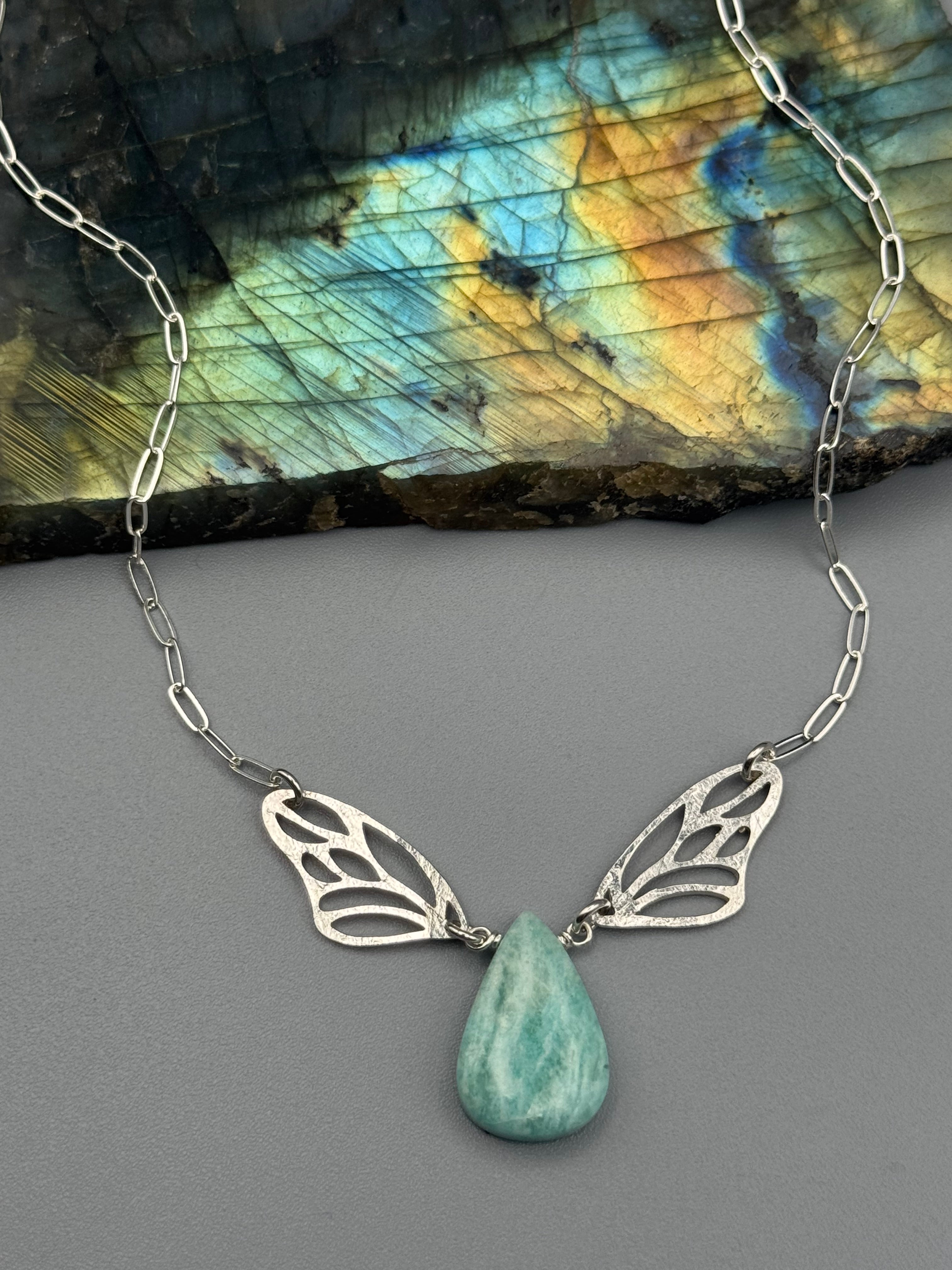 •METAMORPH• amazonite + silver necklace (18"-20" long)