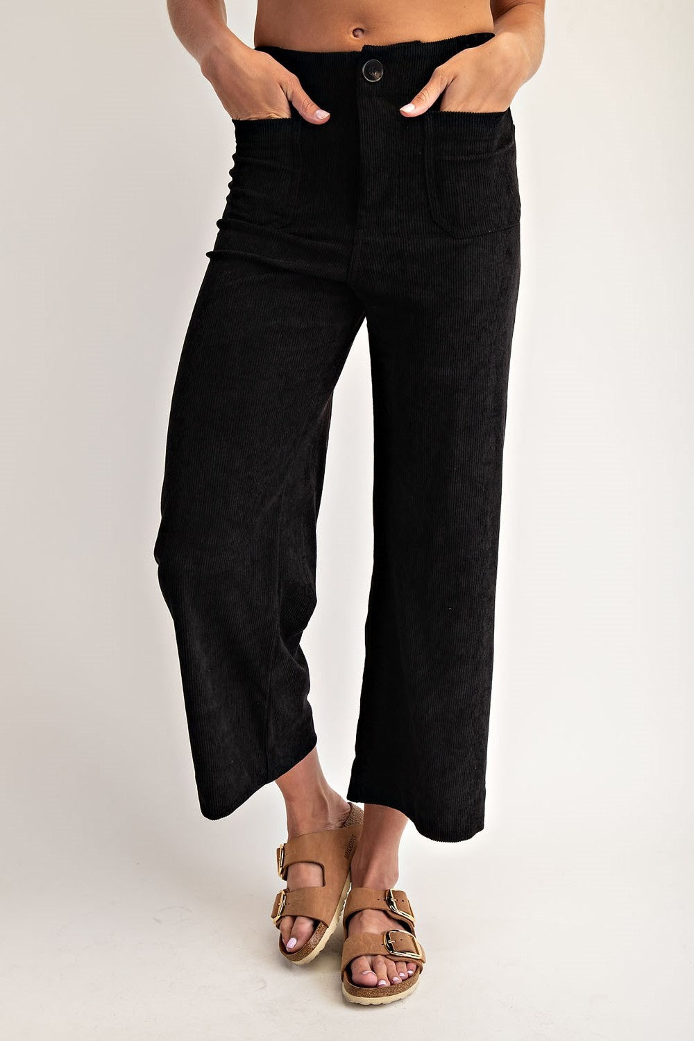 •CORDELIA - CORDUROY• cropped straight leg pants