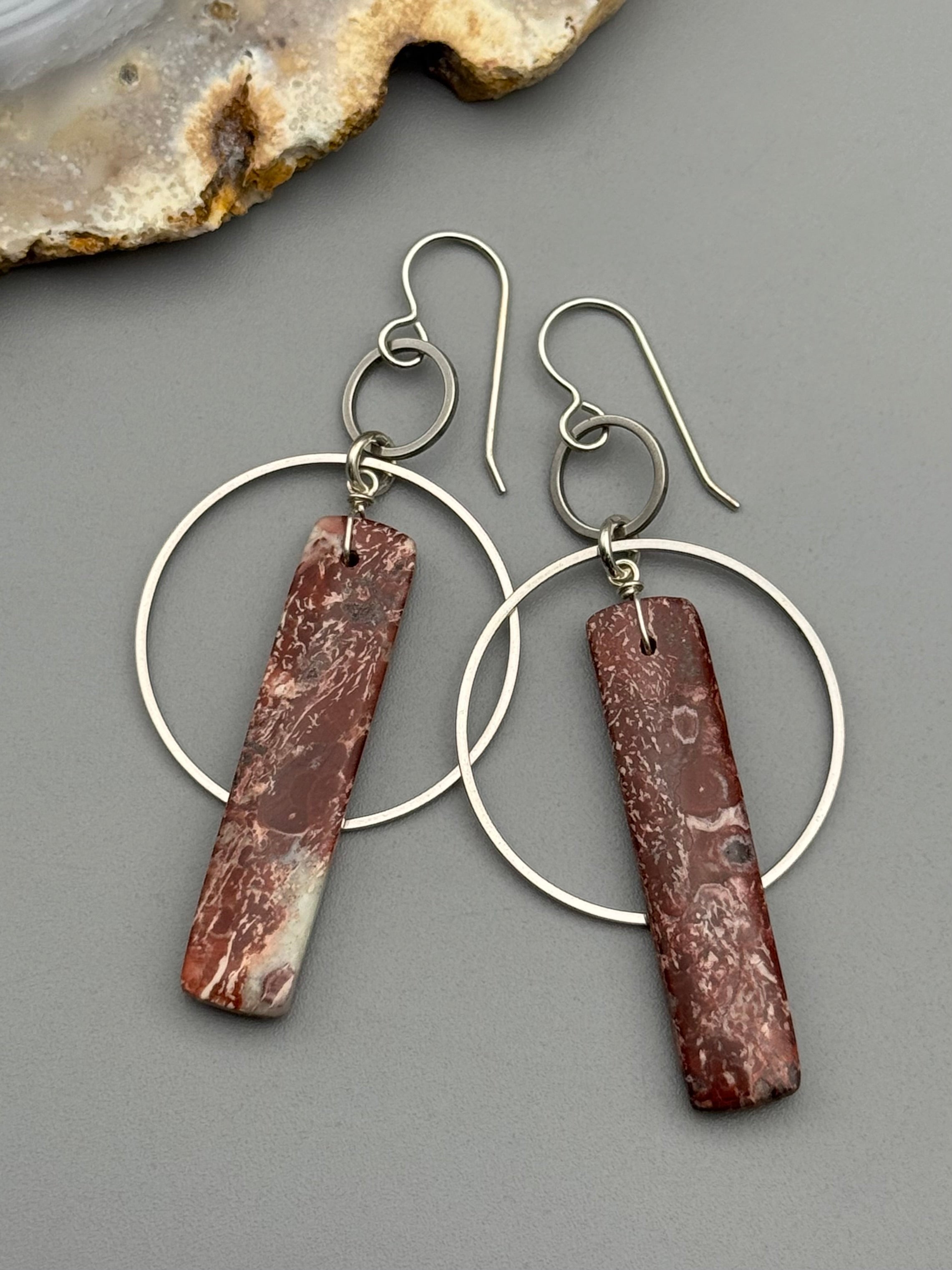 •EQUA-ORBIT• jasper tower + silver earrings