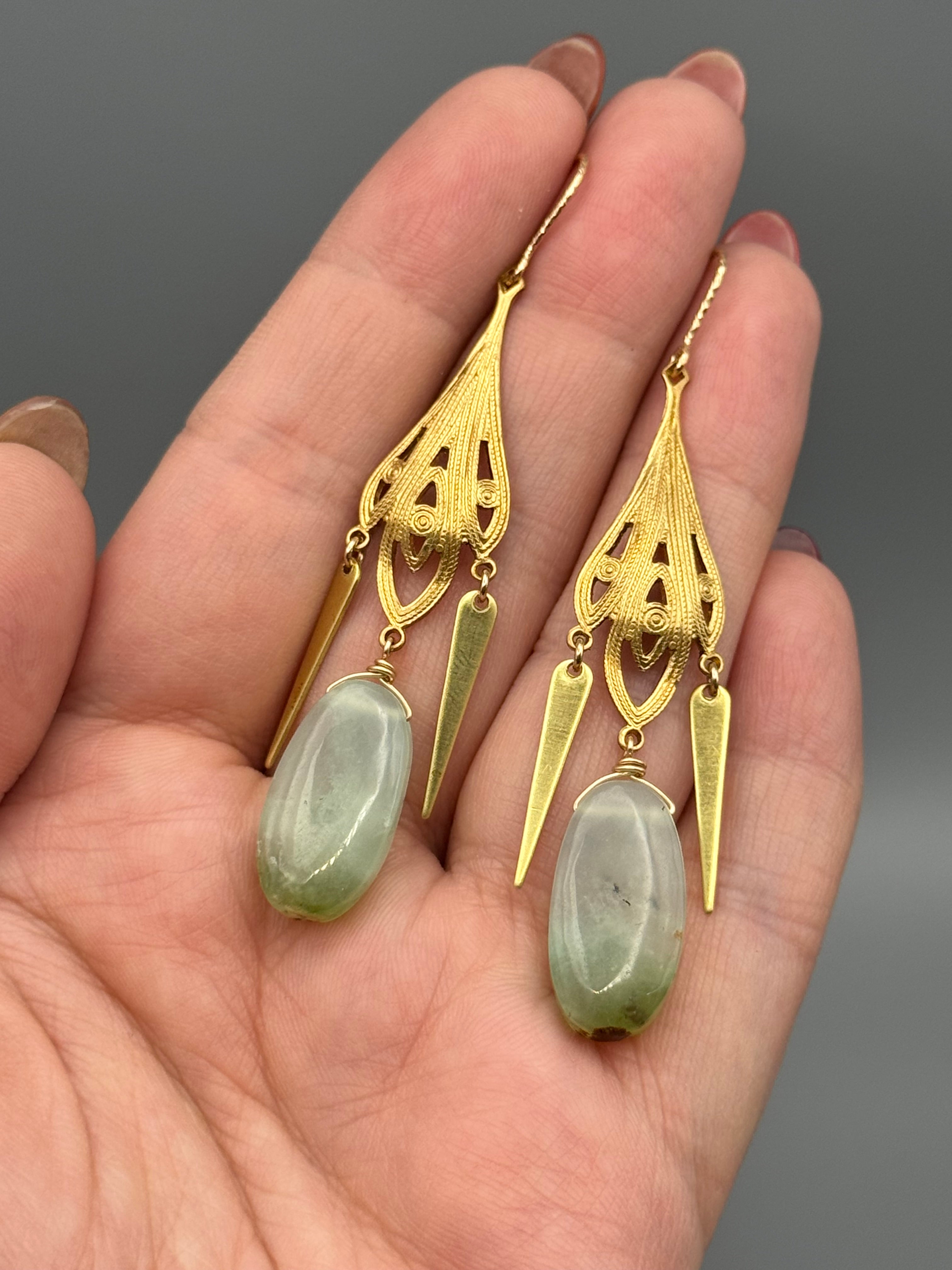 •ANTOINETTE• chrysoprase + gold earrings