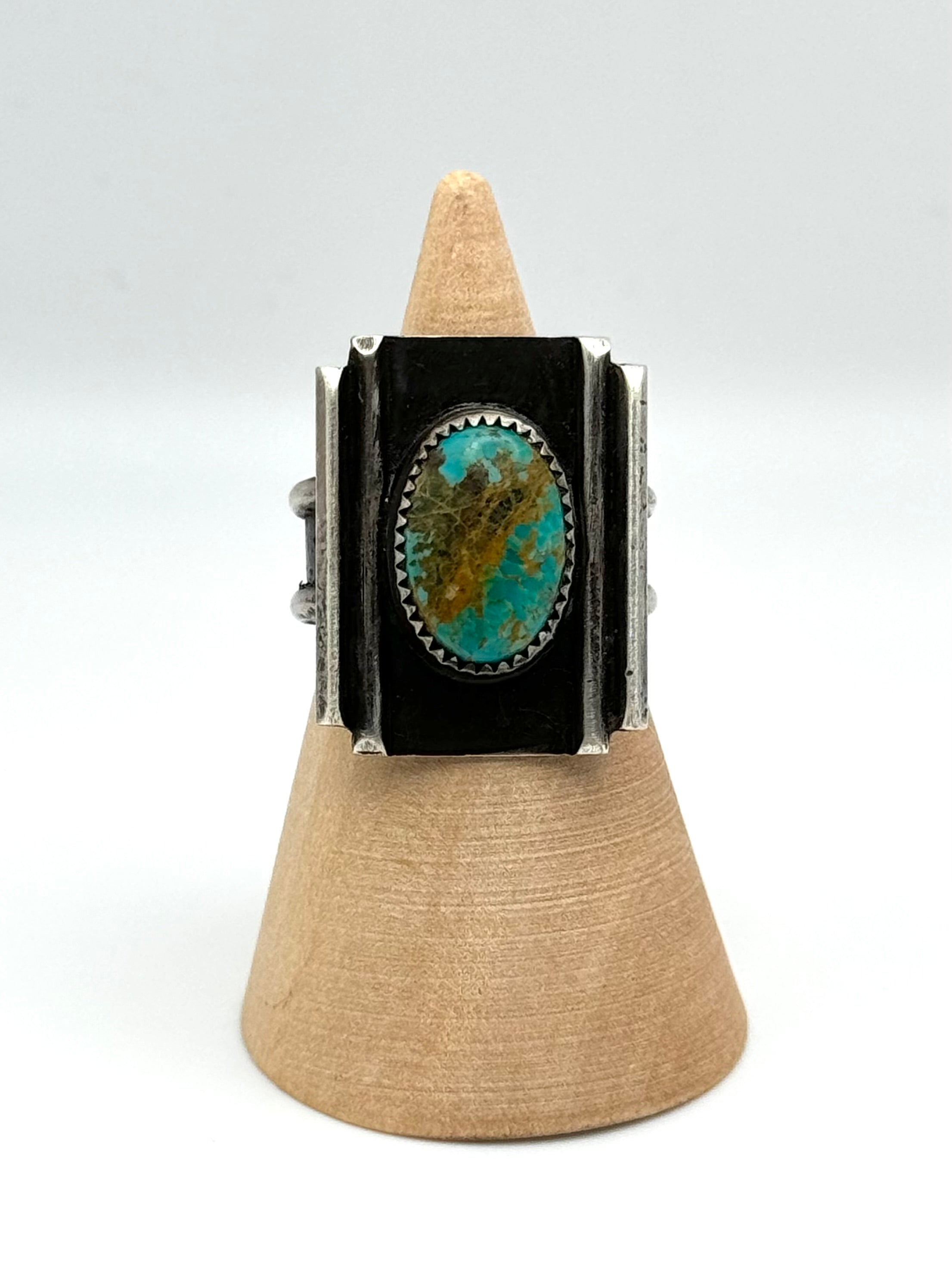 •MIRROR MIRROR• turquoise + silver ring (size 7.5)