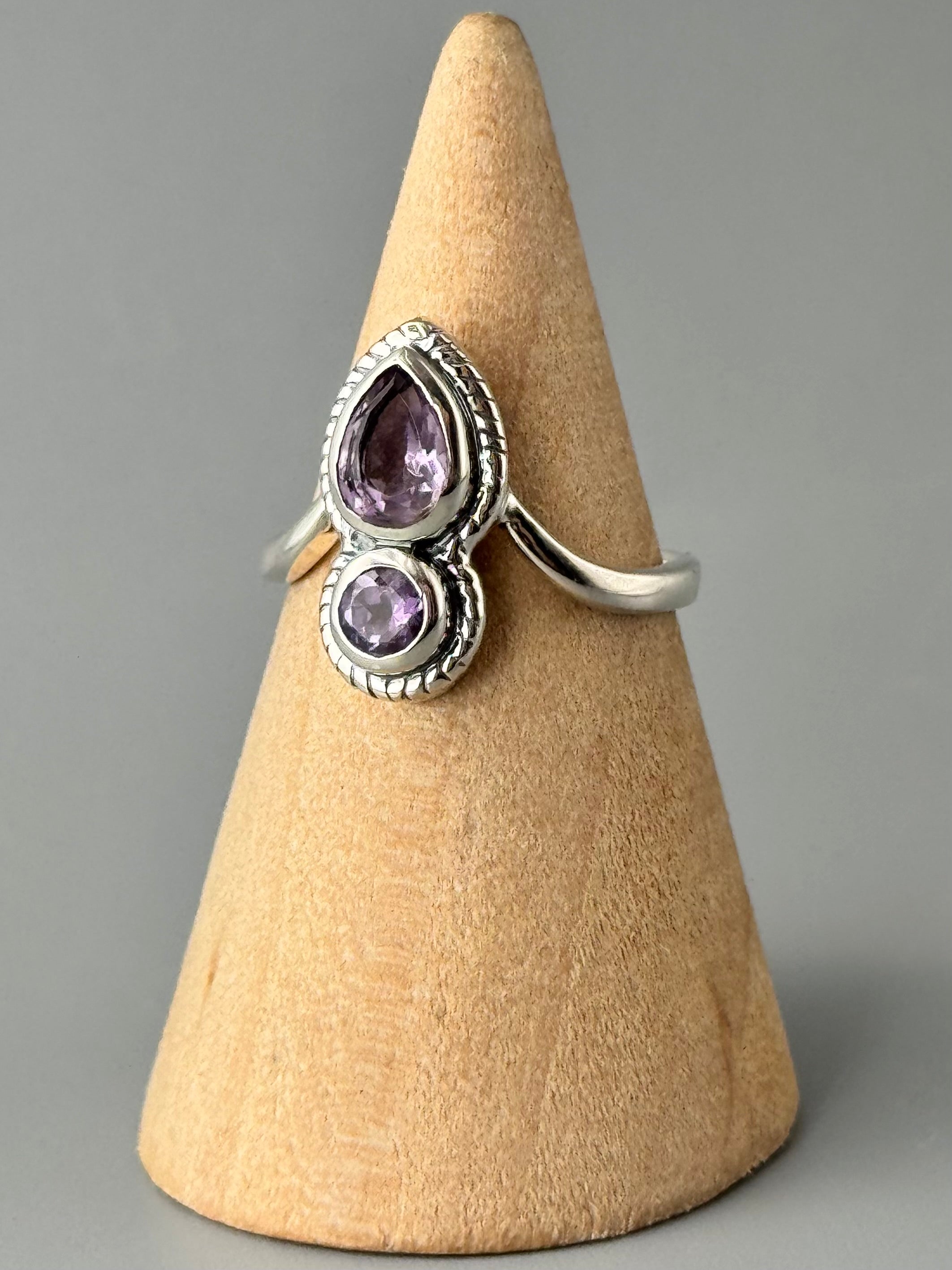 •AMETHYST - PUNCTUATE• sterling silver ring (various sizes)