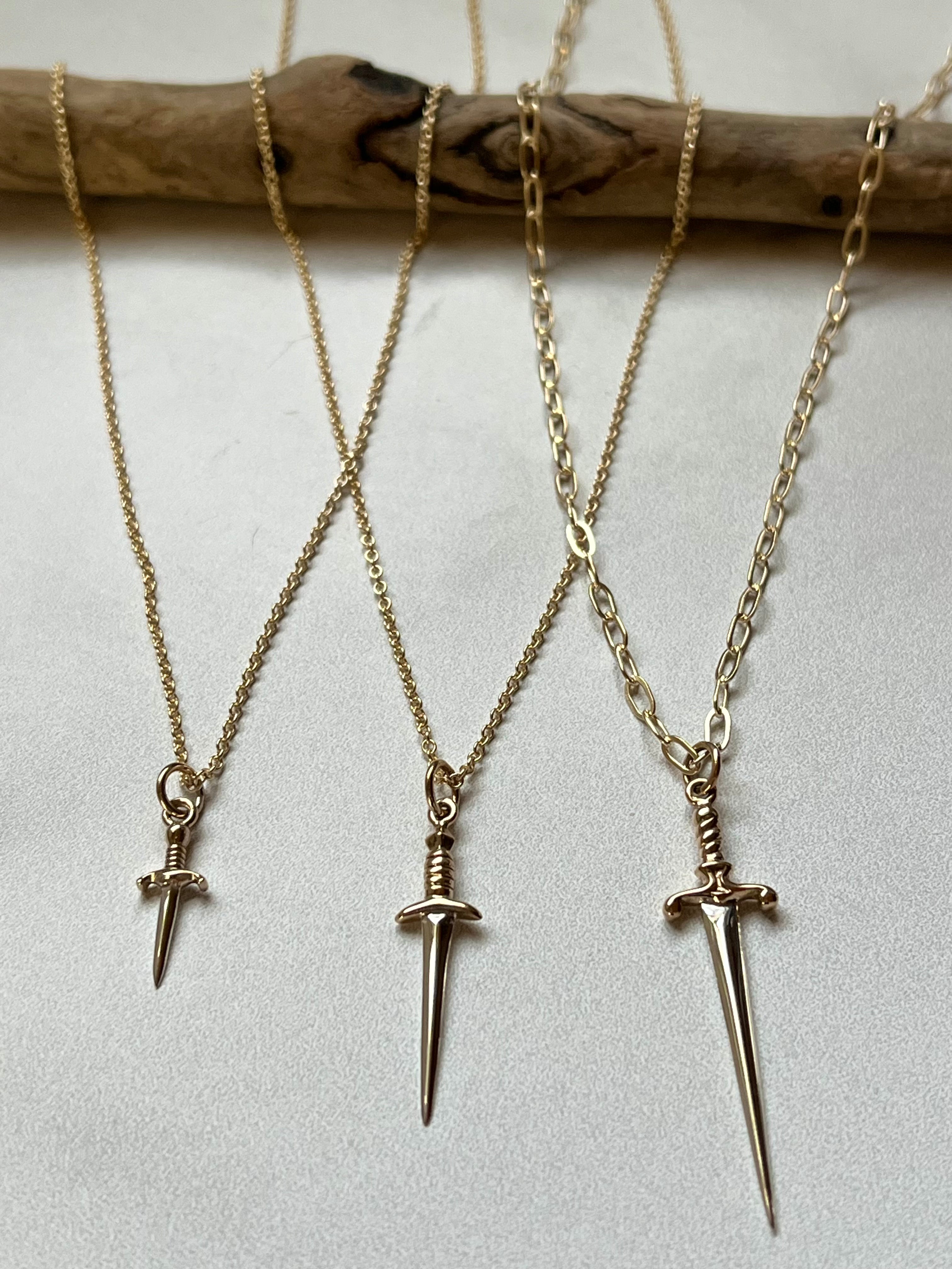 •LITTLE DAGGER•  mixed metal necklace