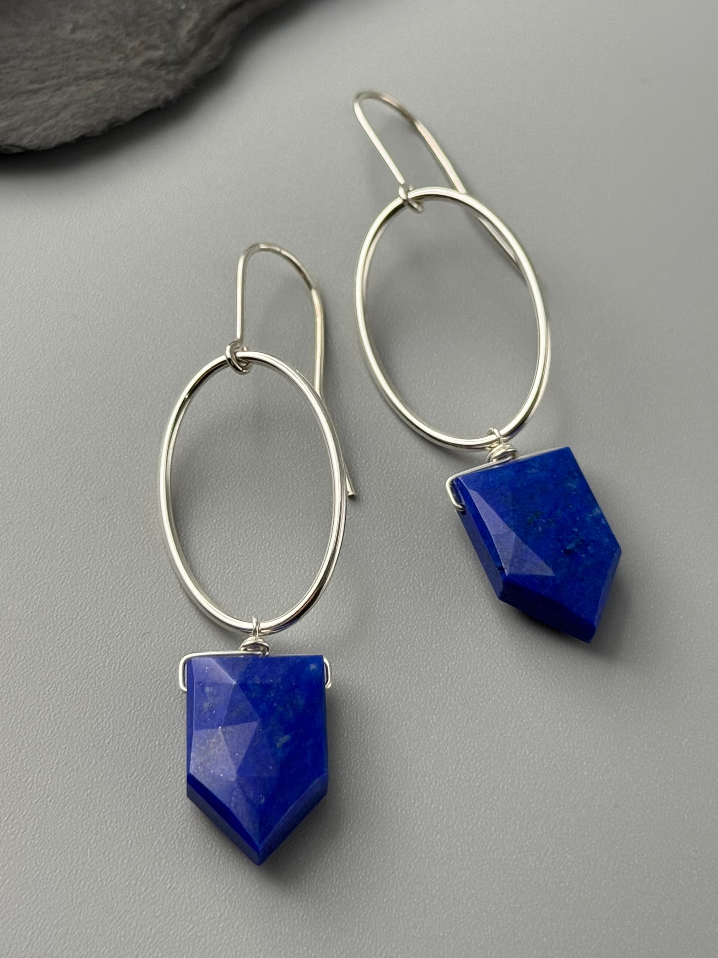•IO• lapis lazuli + silver earrings
