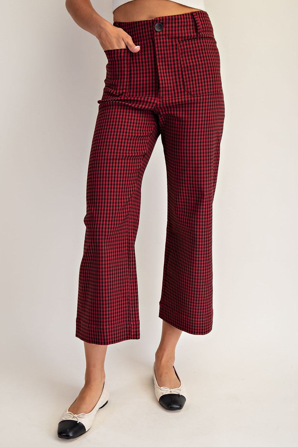 •HEIDI• gingham straight leg pants