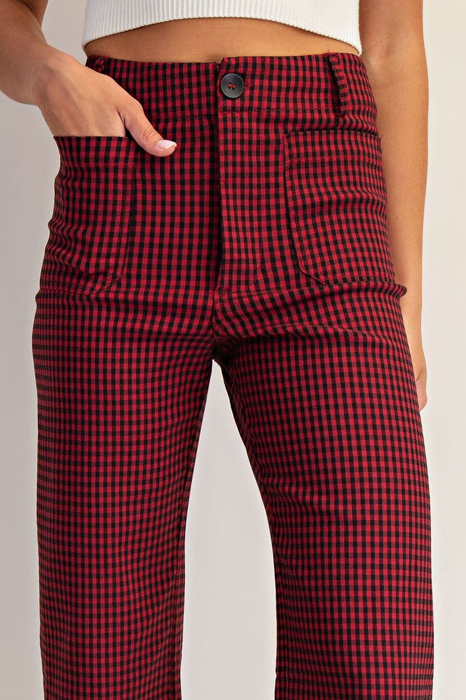 •HEIDI• gingham straight leg pants