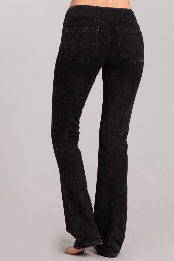 •KENDALL - BLACK• cotton blend bootcut pants