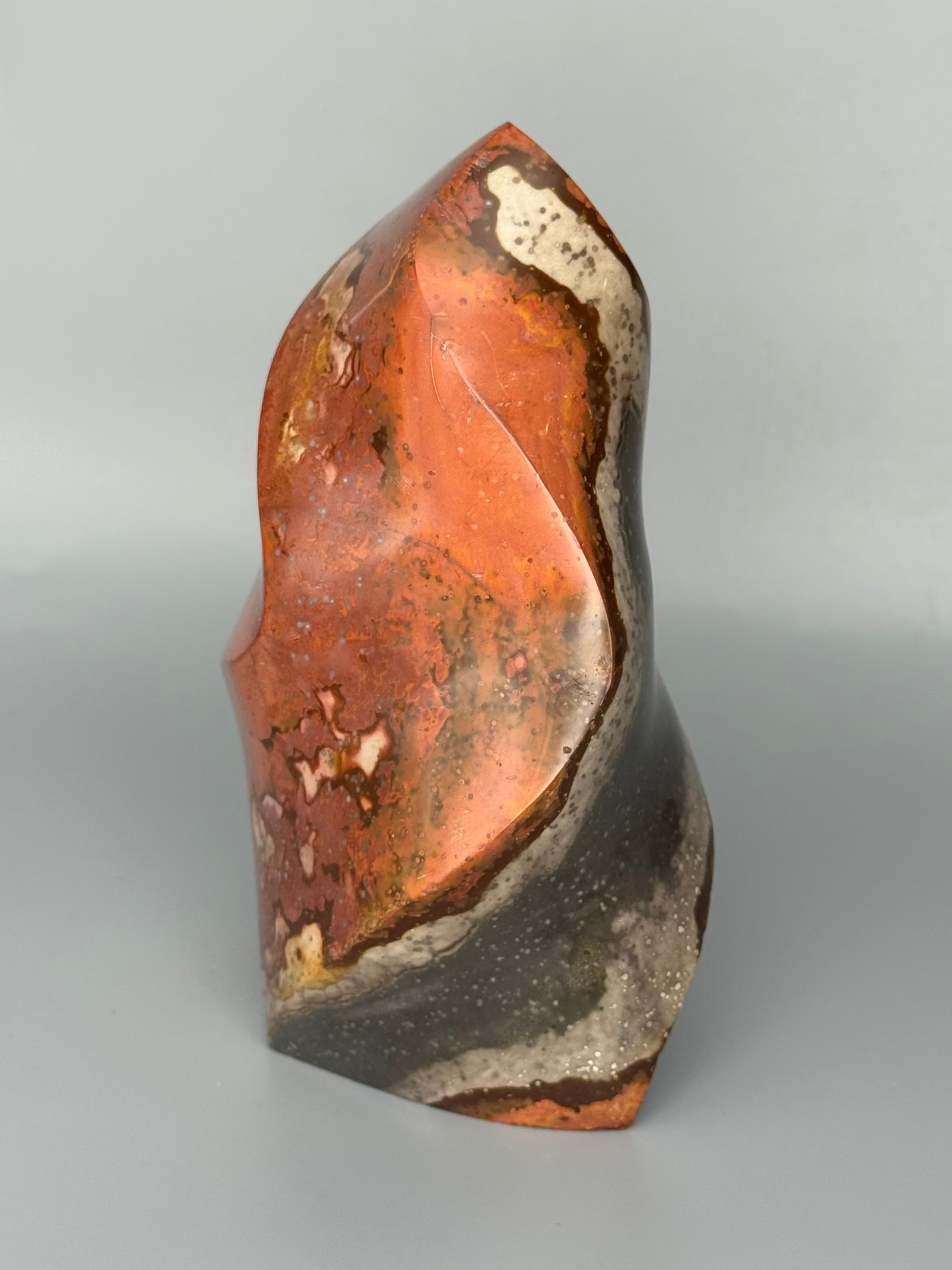 •POLYCHROME JASPER• carved flame