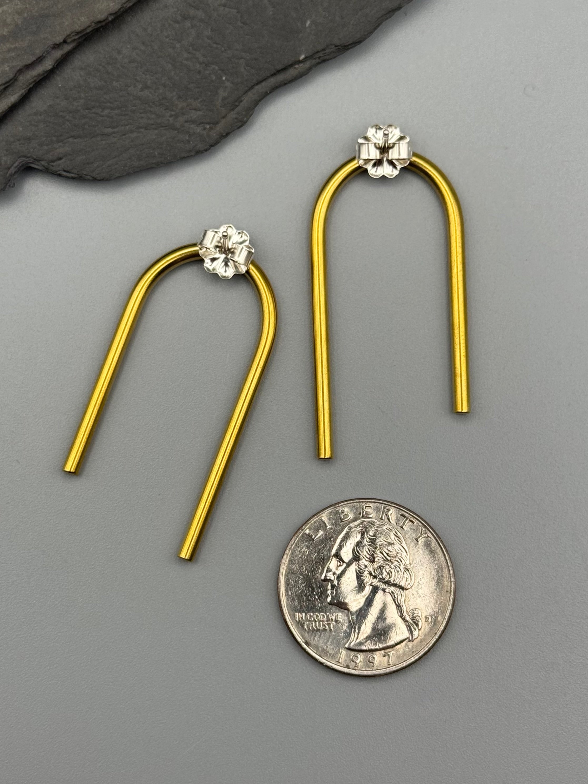 •ARCHES• brass post earrings
